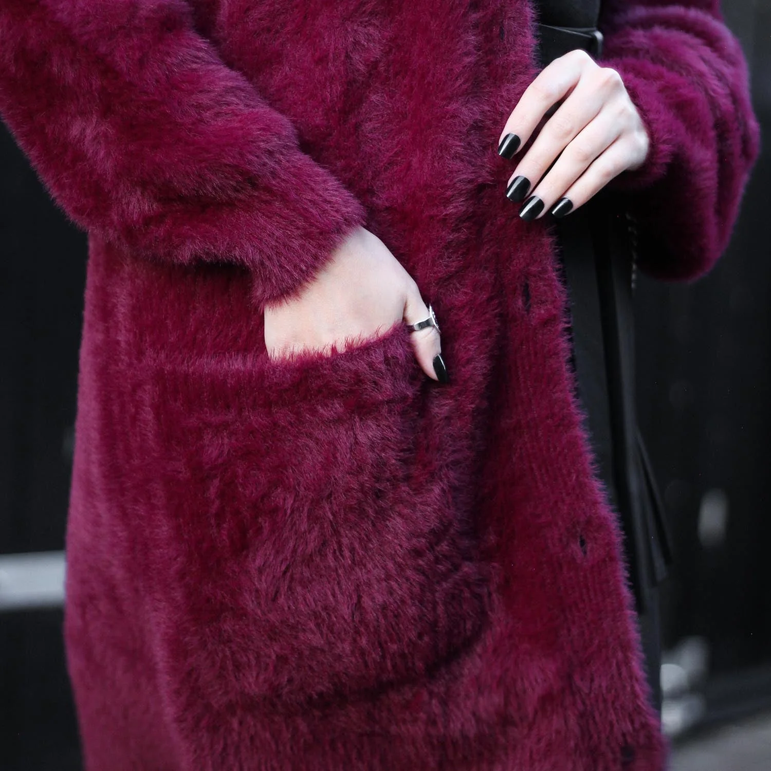 Fluffy Cardigan - Cherry - Image 6