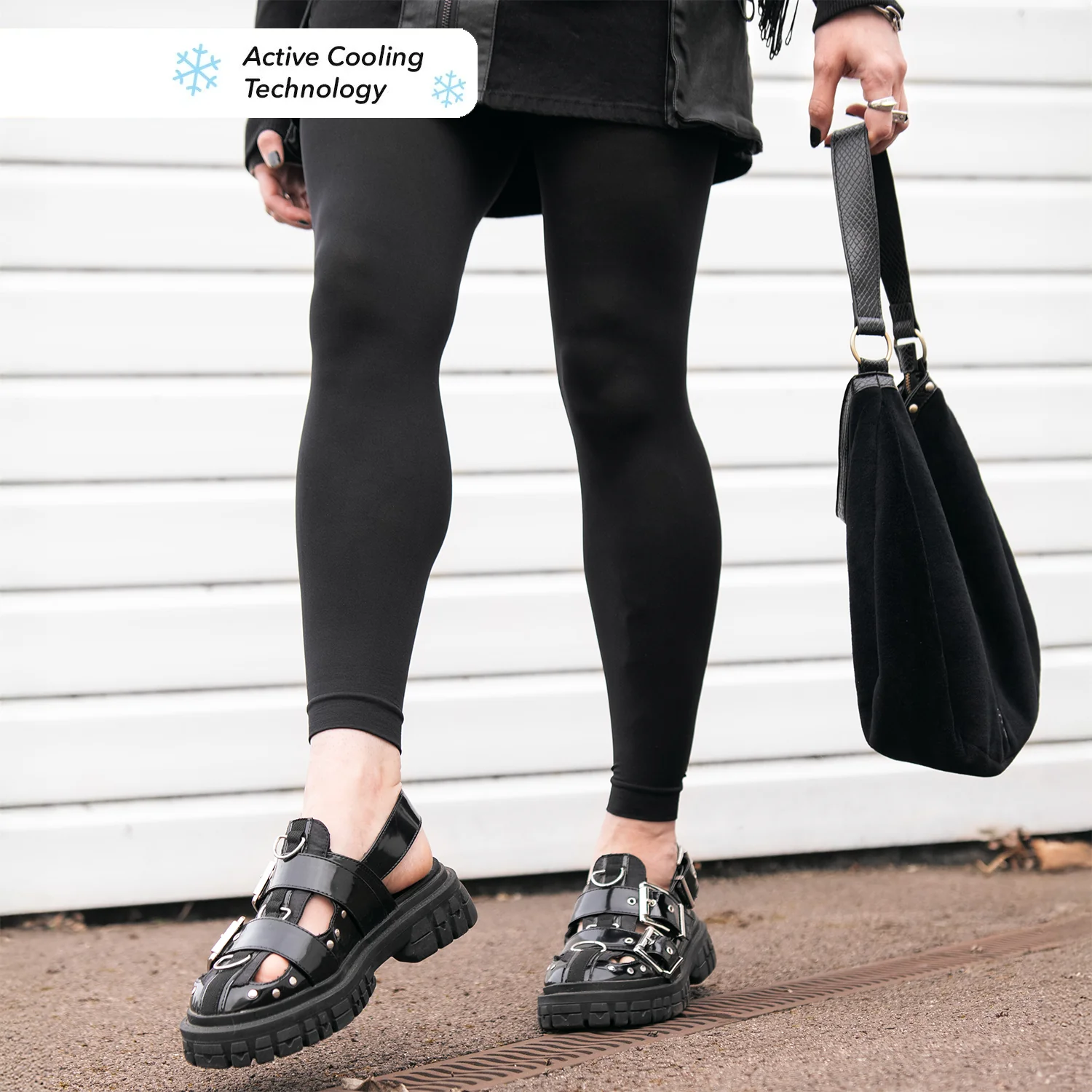 Stay Cool 80 Denier Footless Tights - Black