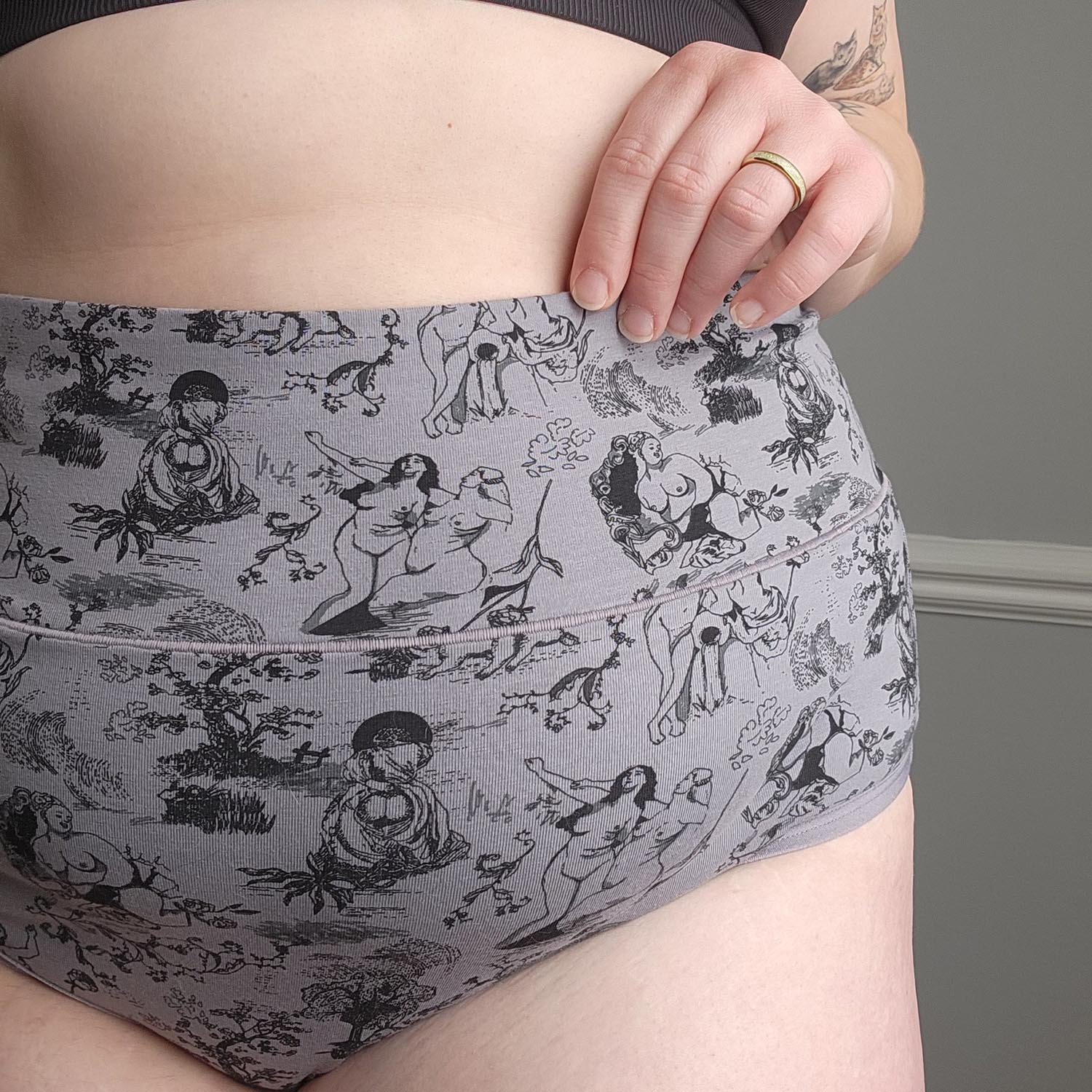 Organic Cotton Full Brief Knickers - Passion au Jardin - L'Amour Noir