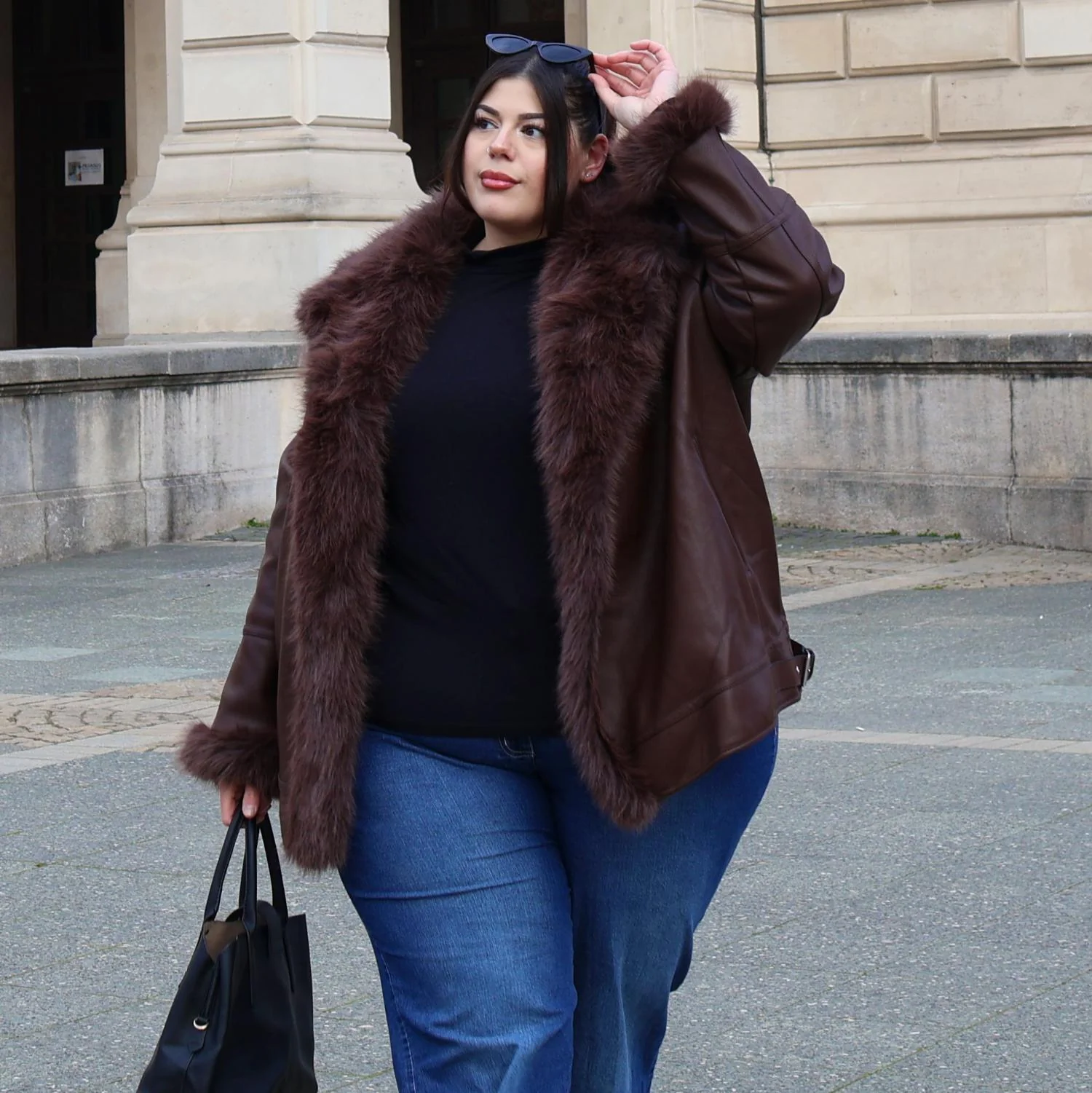 Amelia Aviator Jacket - Brown - Image 17