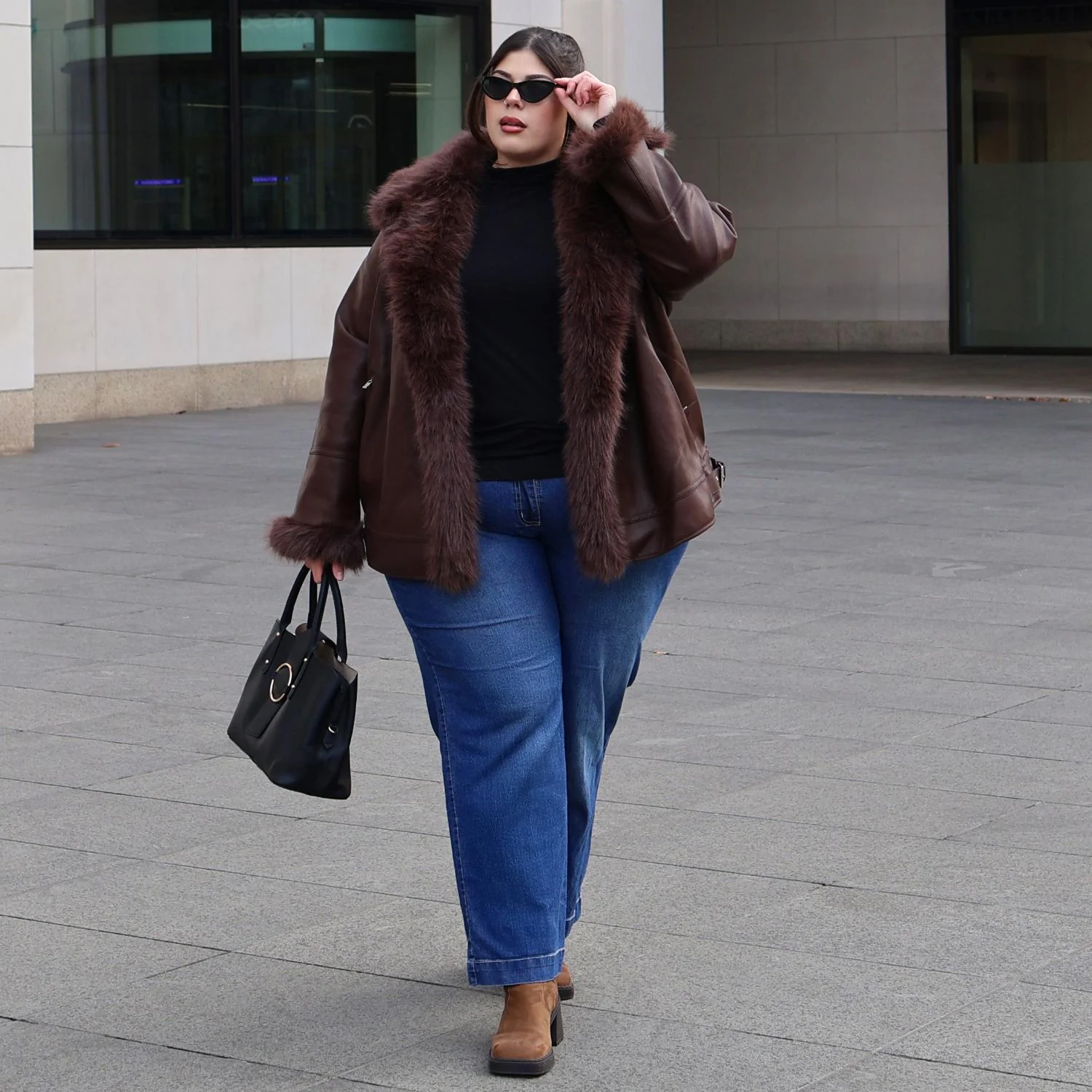 Amelia Aviator Jacket - Brown - Image 4