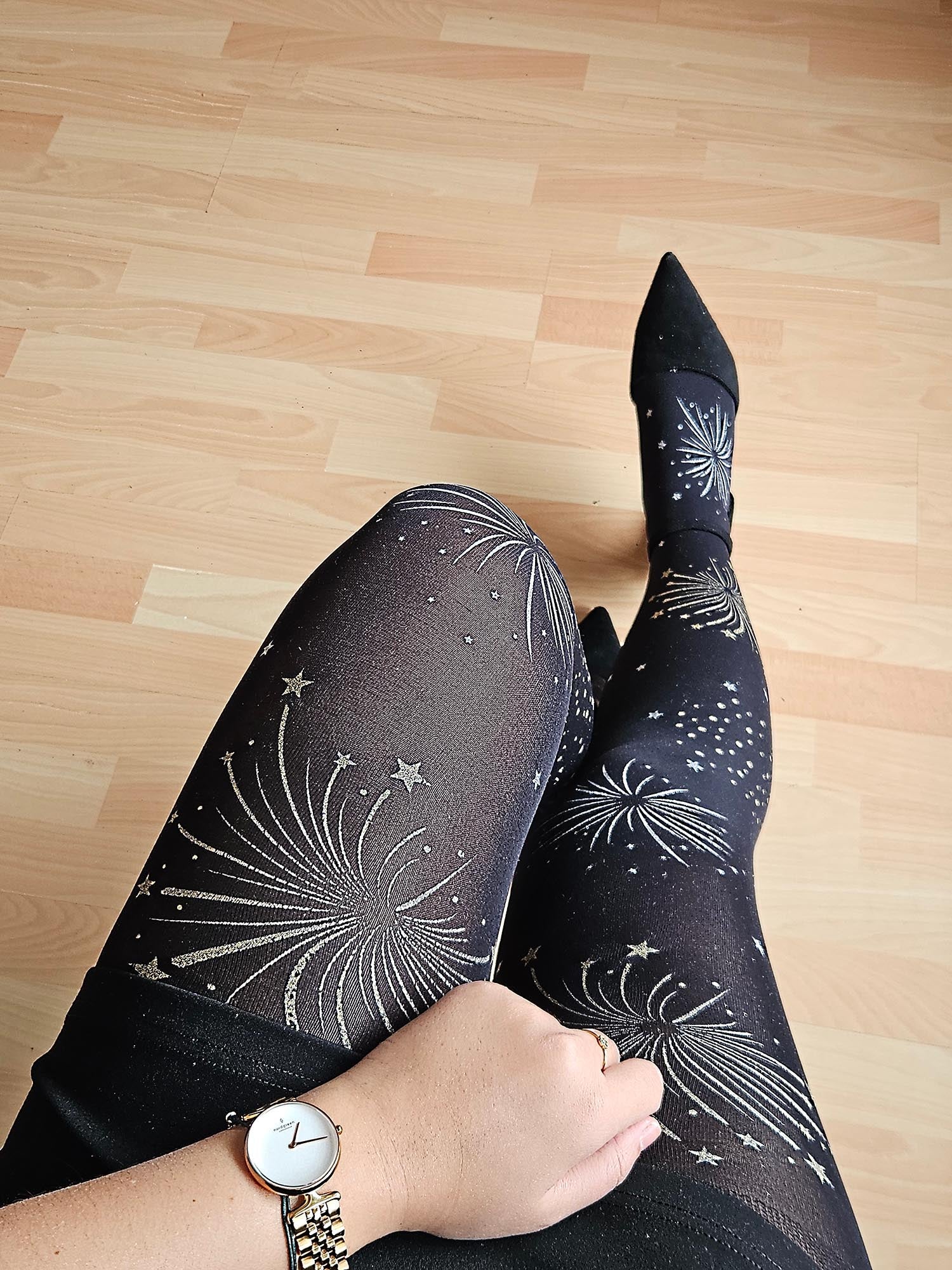 80 Denier Opaque Tights - Glitter Fireworks - Image 5