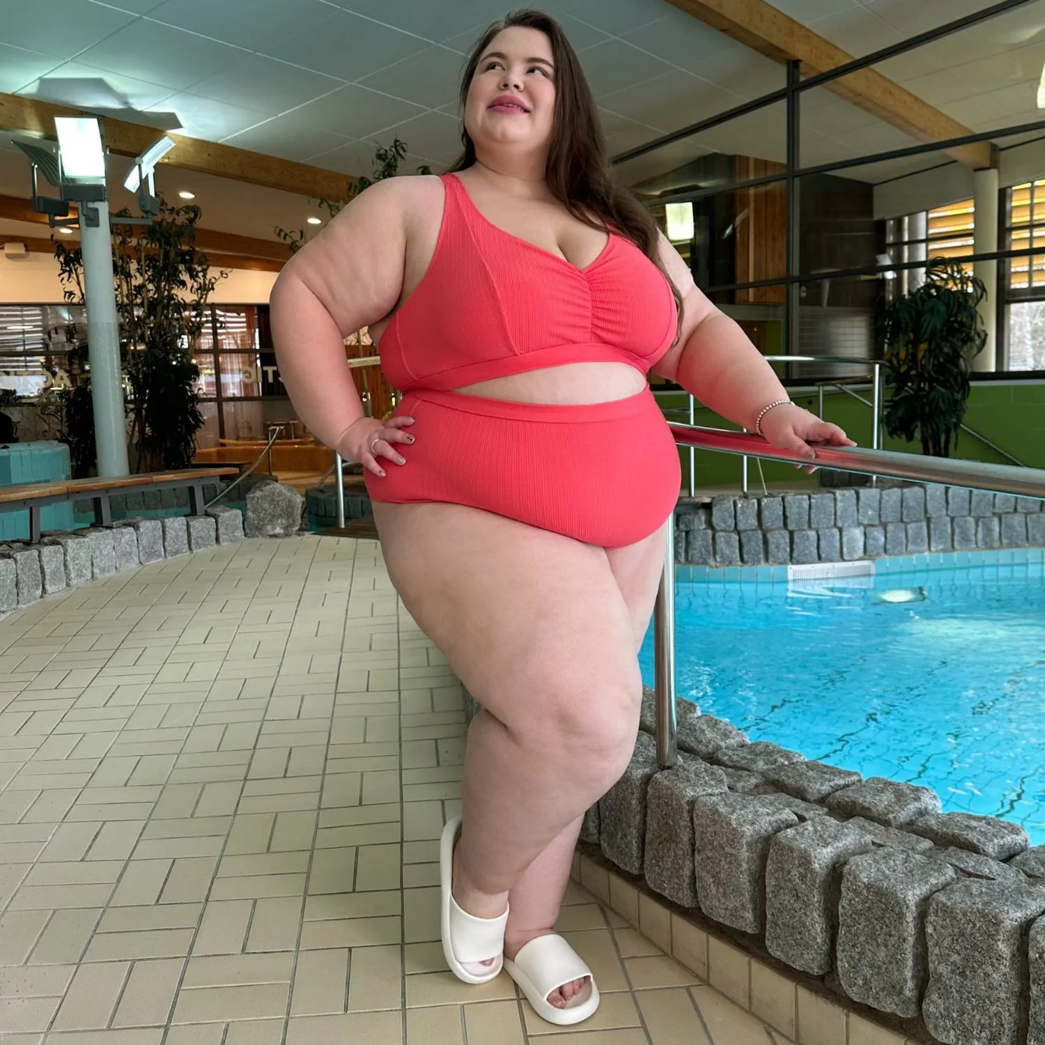 Hasta La Vista Rib Bikini Bottoms - Coral - Image 15