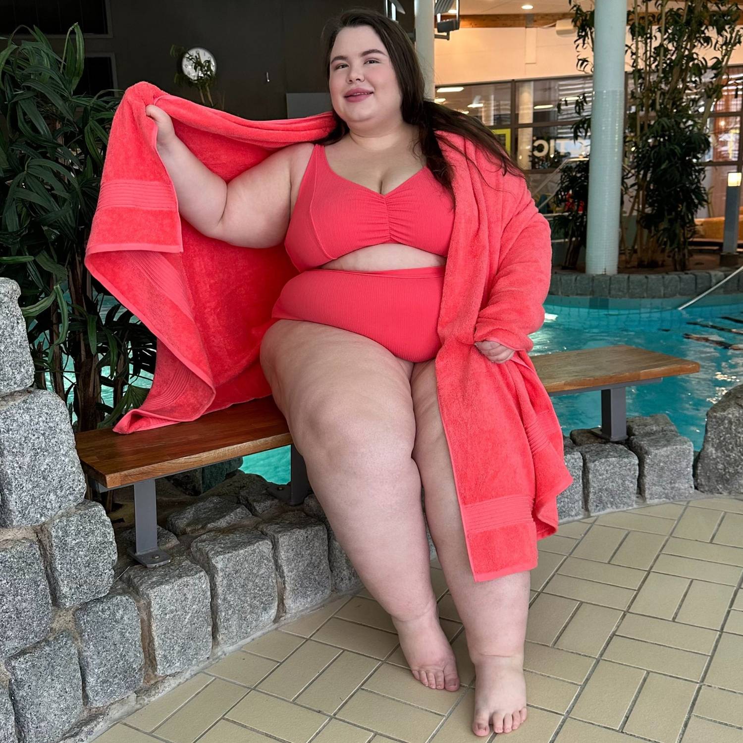 Hasta La Vista Rib Bikini Bottoms - Coral - Image 20