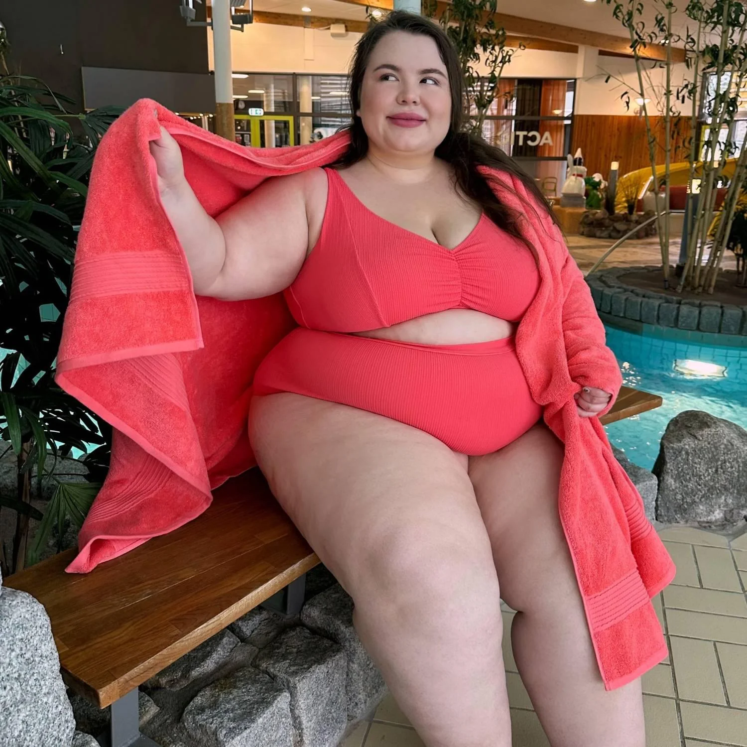 Hasta La Vista Rib Bikini Bottoms - Coral - Image 8