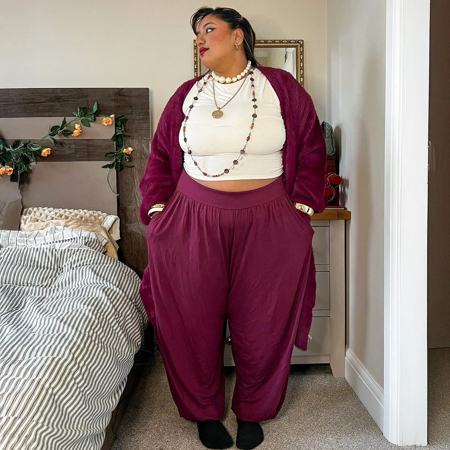 Claudette Trousers - Cherry - Image 11