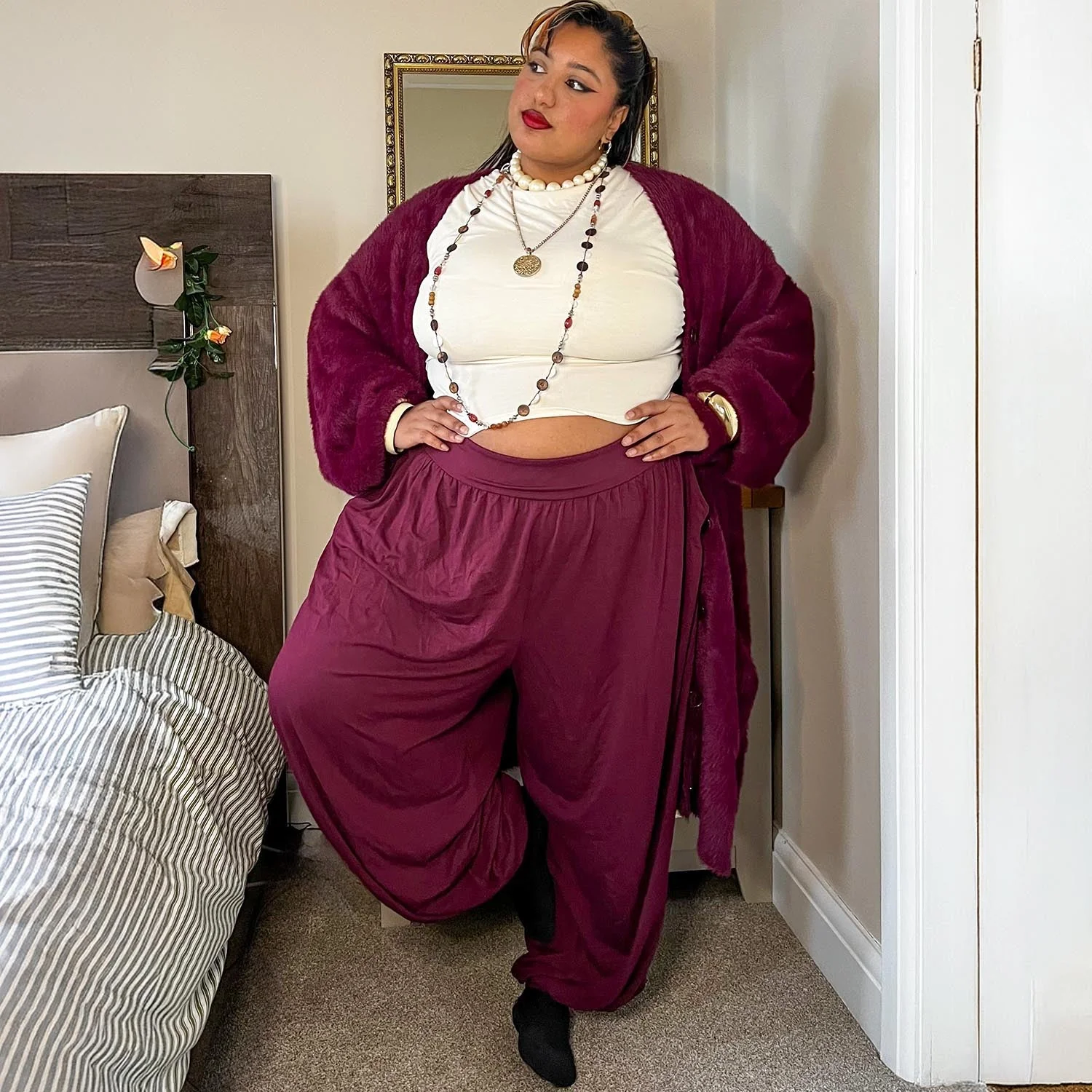 Claudette Trousers - Cherry - Image 2