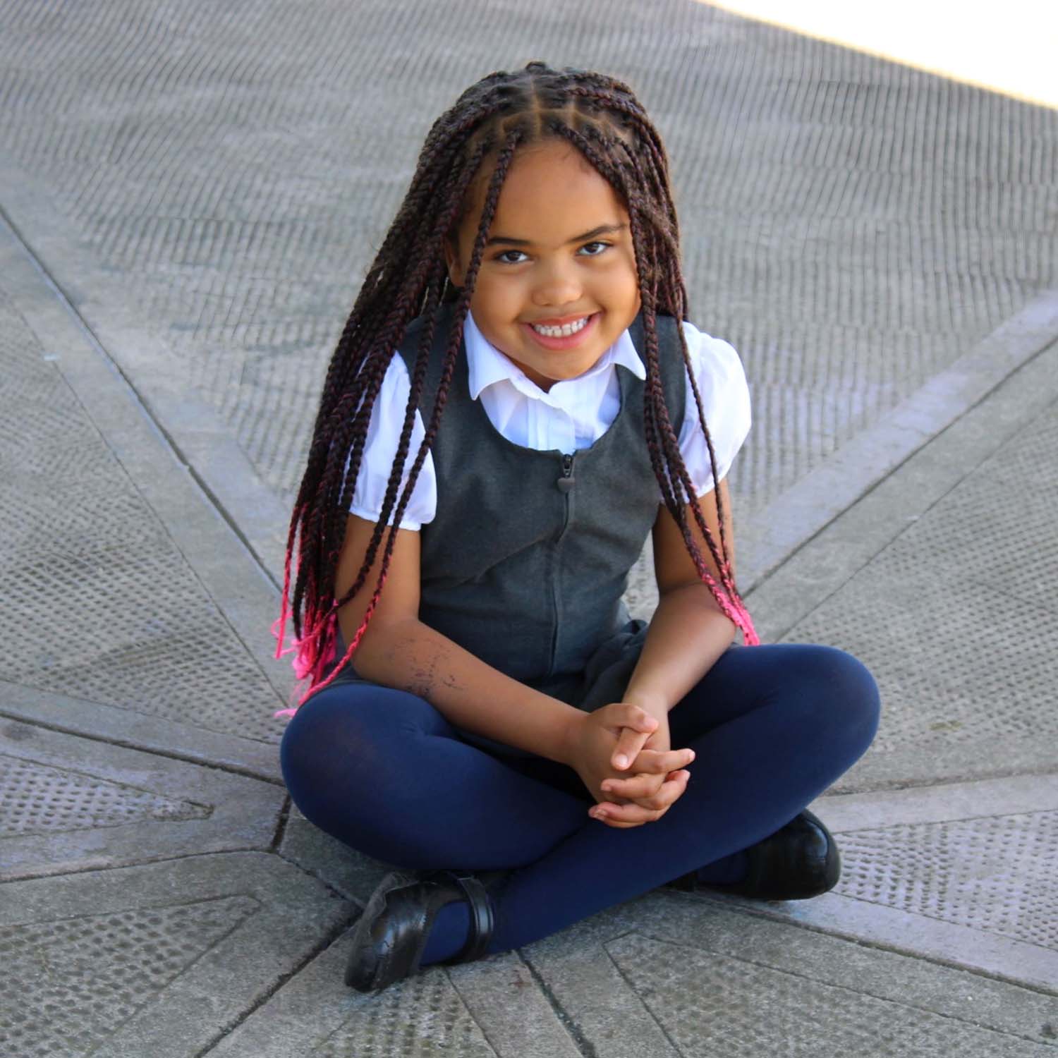 Kids Cotton Tights - Navy - Image 3