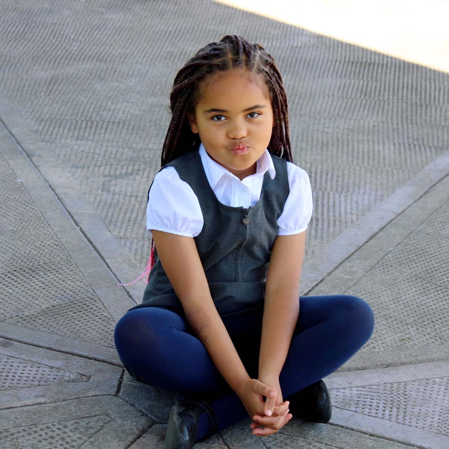Kids Cotton Tights - Navy - Image 7