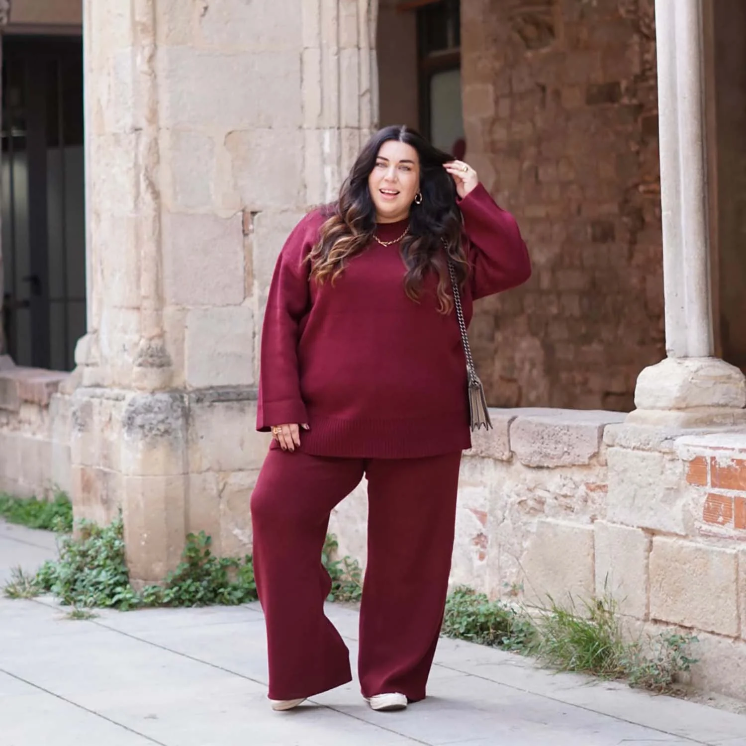 Knit Longline Jumper - Roast - Image 18