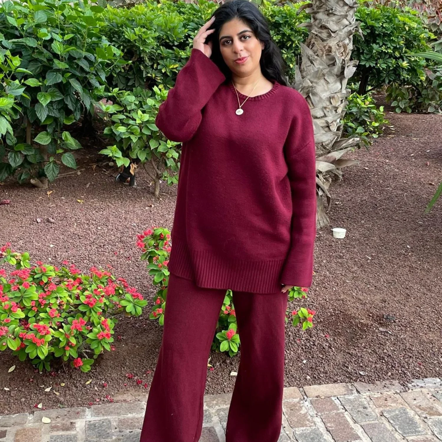 Knit Longline Jumper - Roast - Image 19