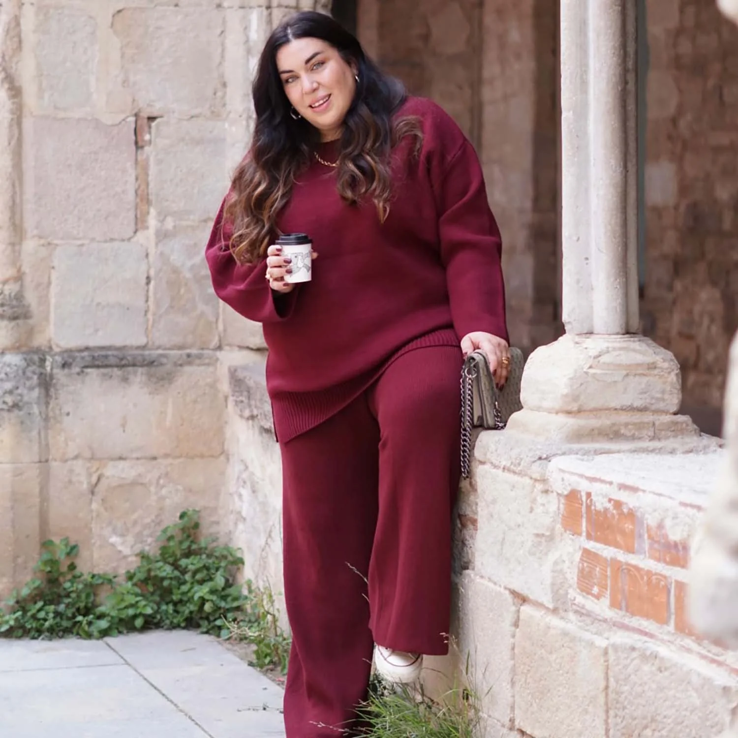 Knit Longline Jumper - Roast - Image 7