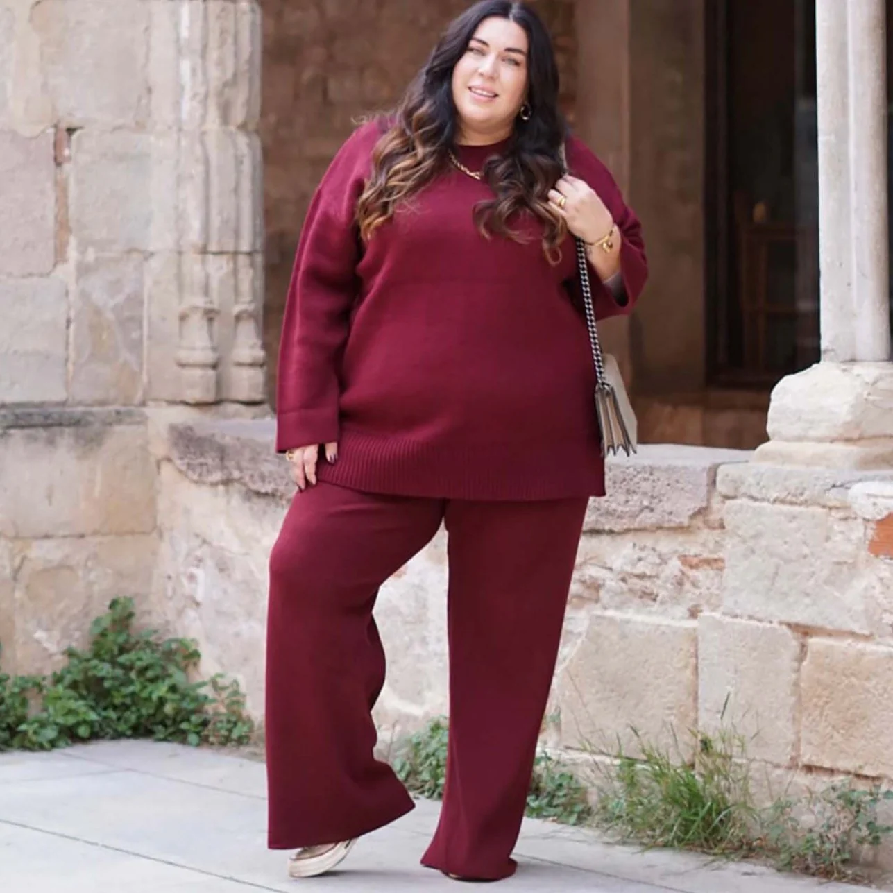 Knit Longline Jumper - Roast - Image 9