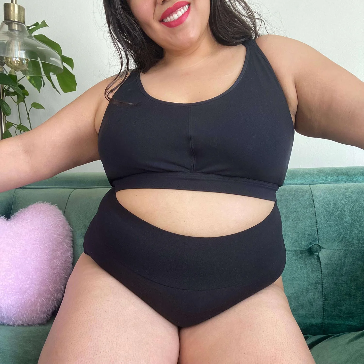 Organic Cotton Lacey Super High Waist Knickers - Black - Image 8