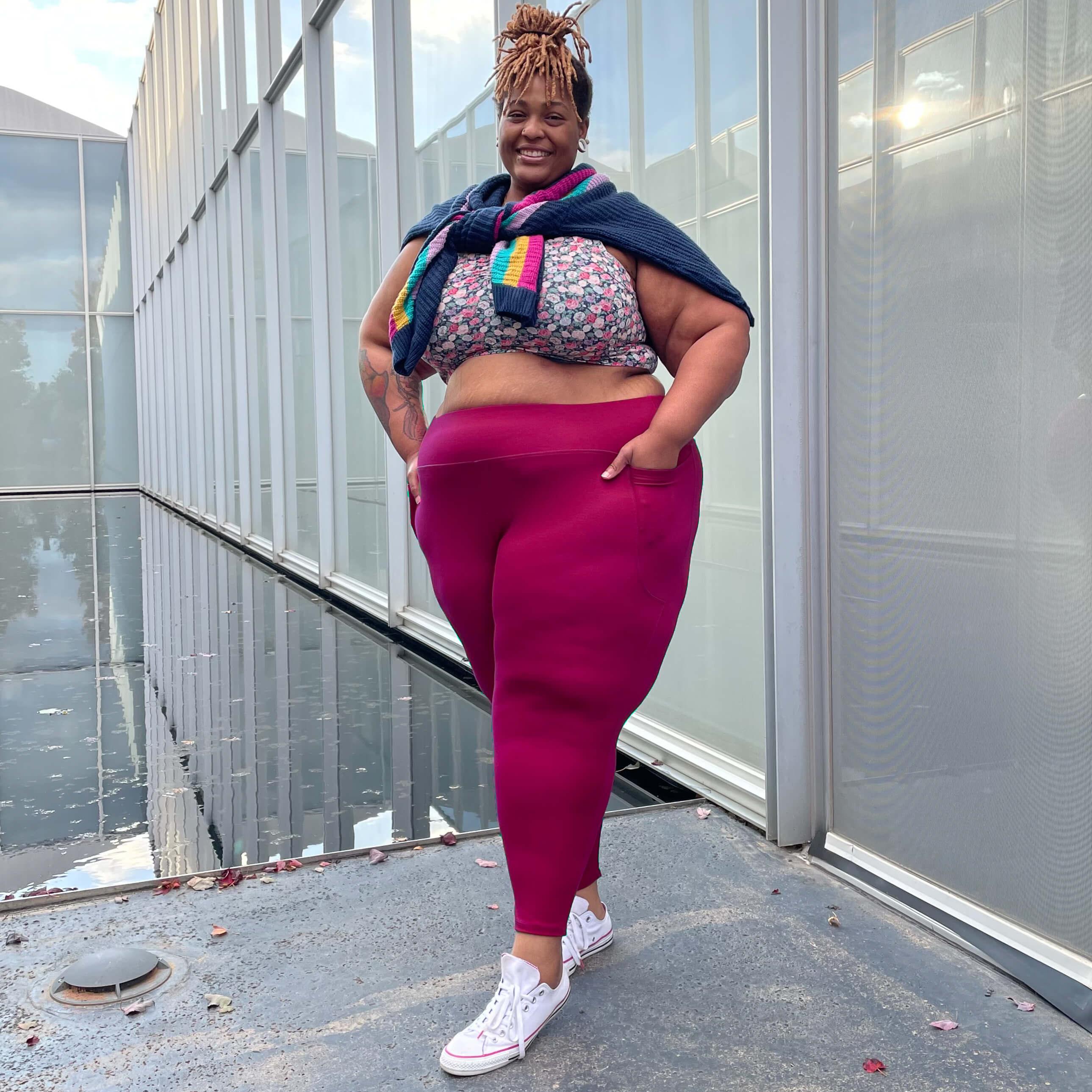 Squat Proof Leggings (Long) - Raspberry Pie - Image 10