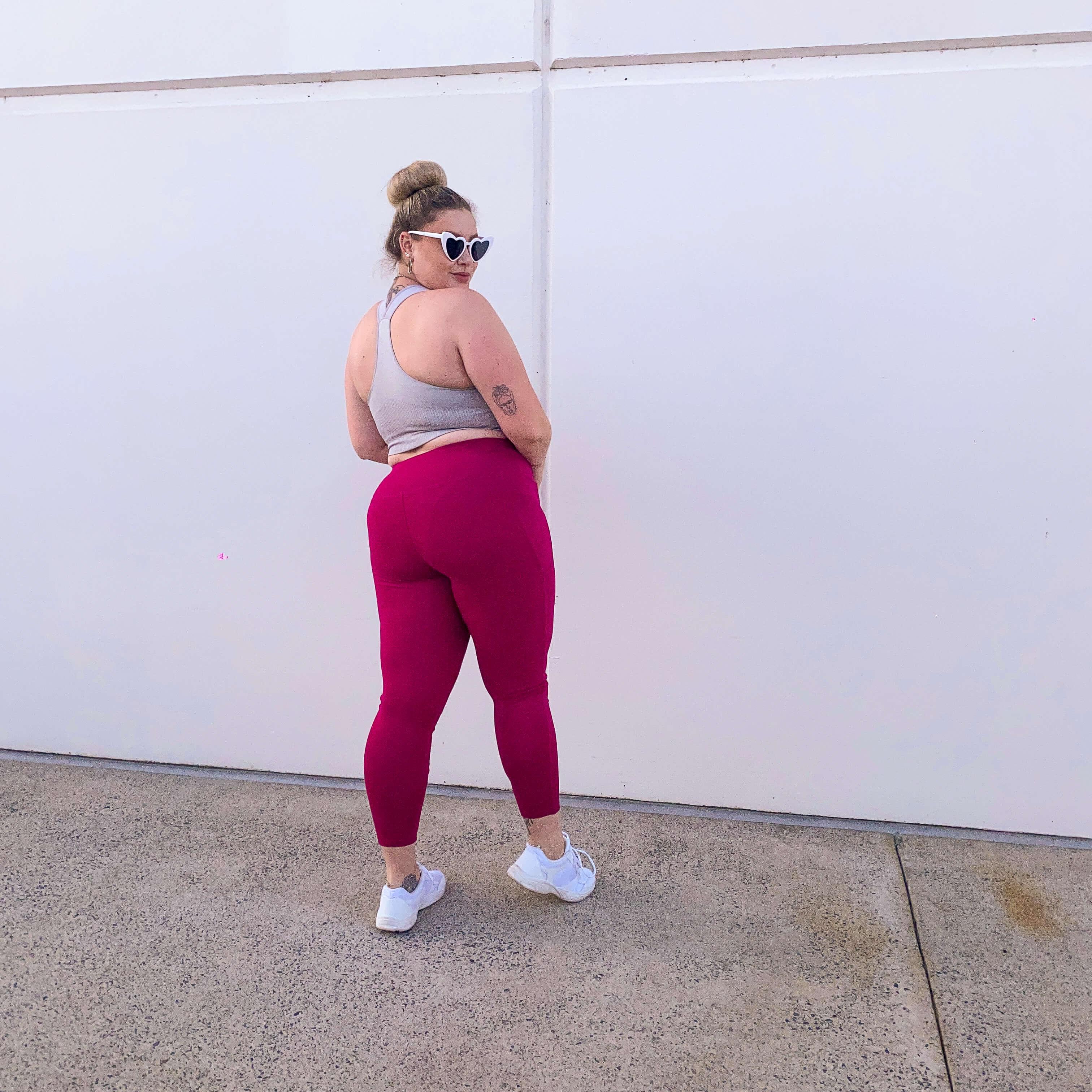 Squat Proof Leggings (Long) - Raspberry Pie - Image 11