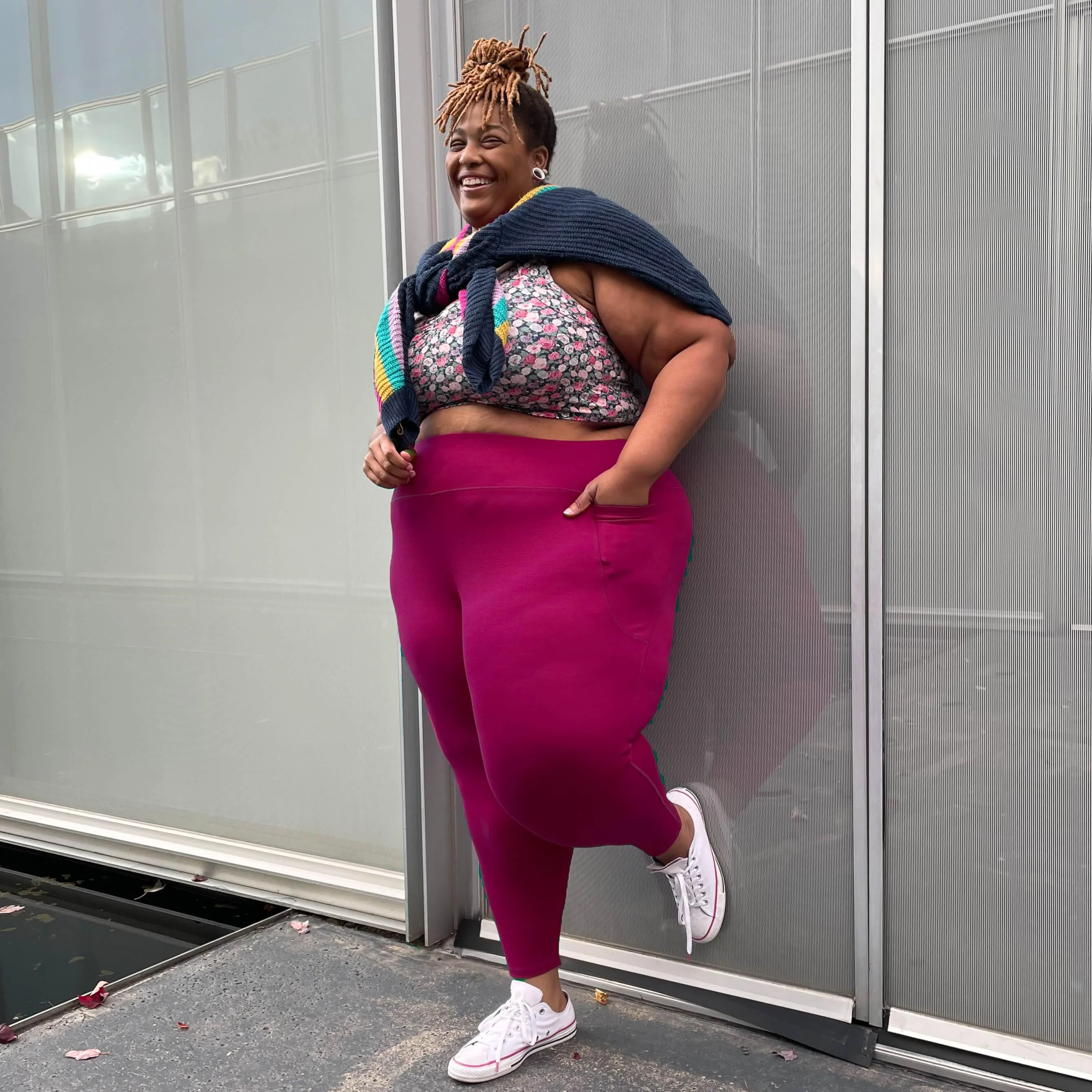 Squat Proof Leggings (Long) - Raspberry Pie - Image 3