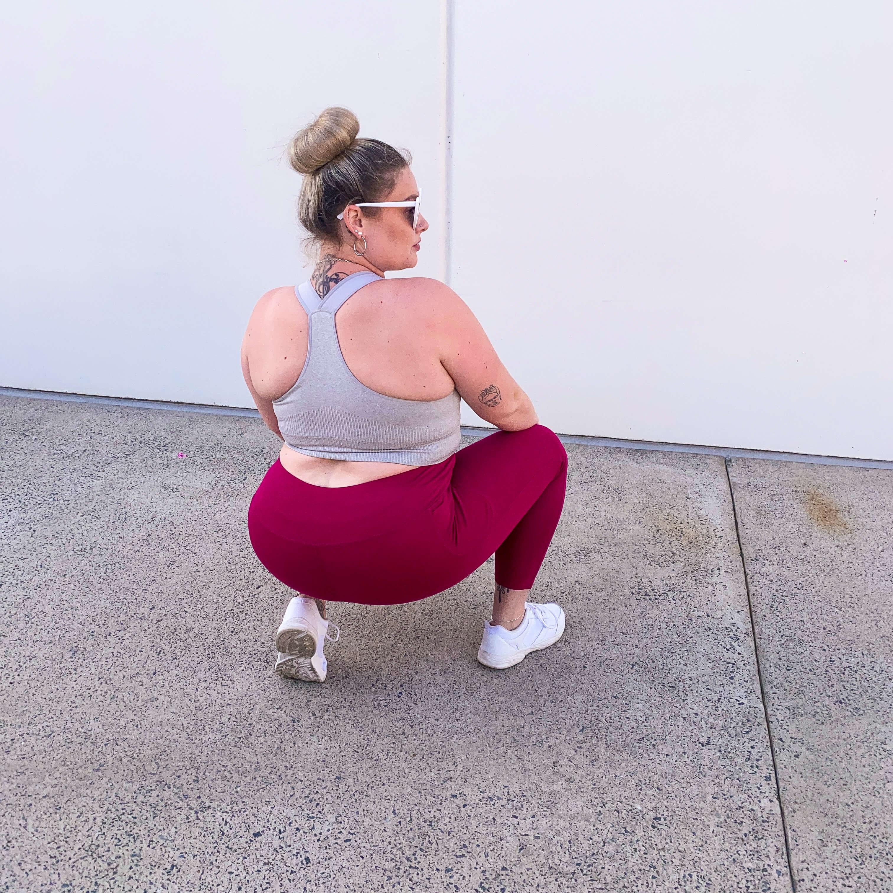 Squat Proof Leggings (Long) - Raspberry Pie - Image 8