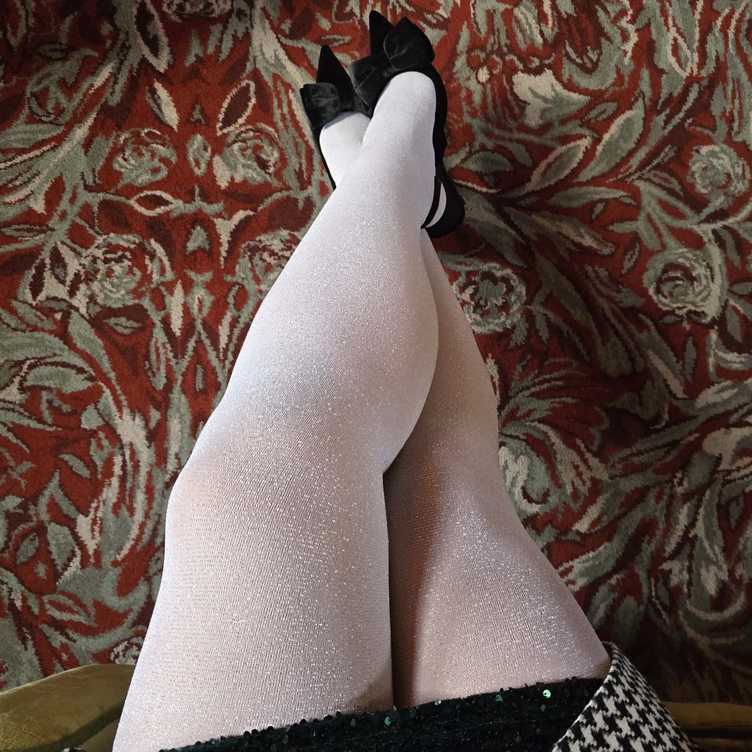 Sheer Lux Sparkle Tights - Snowball - Image 4