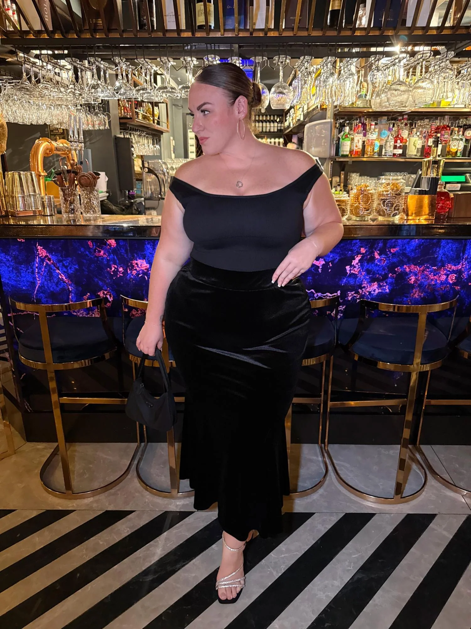 Velvet Mermaid Skirt - Black - Image 6