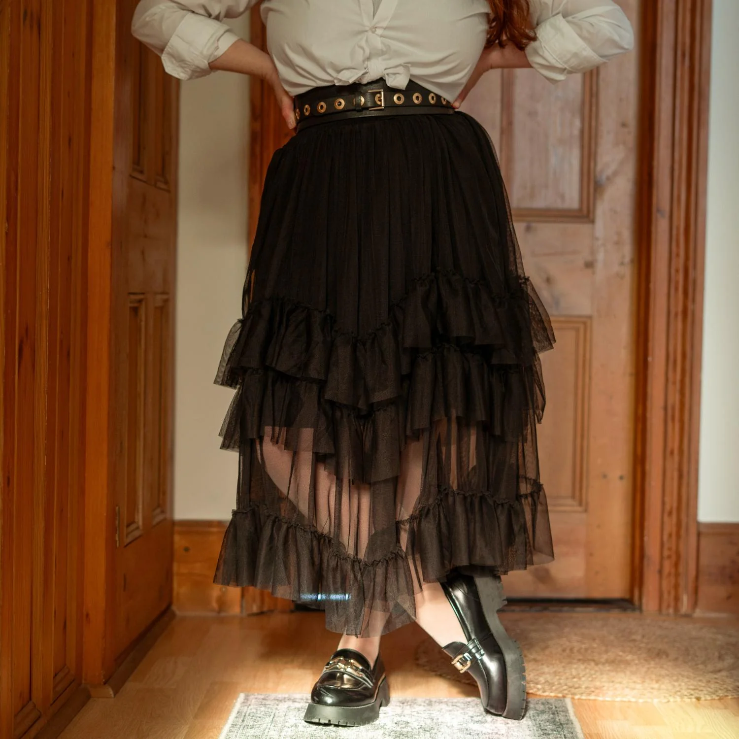 Maxi Mesh Skirt - Black - Image 3