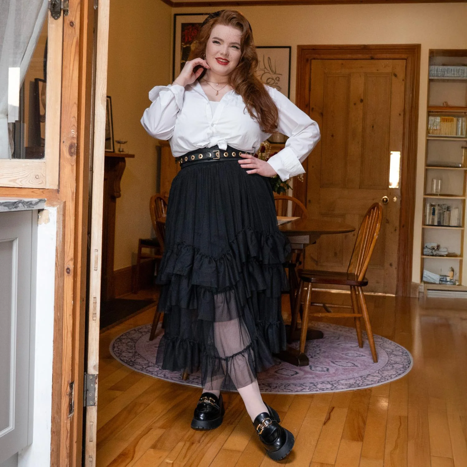 Maxi Mesh Skirt - Black - Image 4