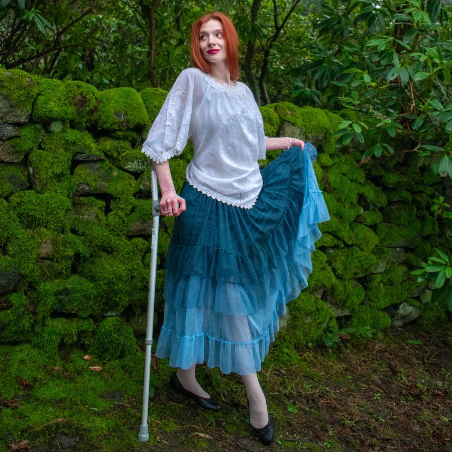 Mesh Maxi Skirt - Blue Ombre - Image 13