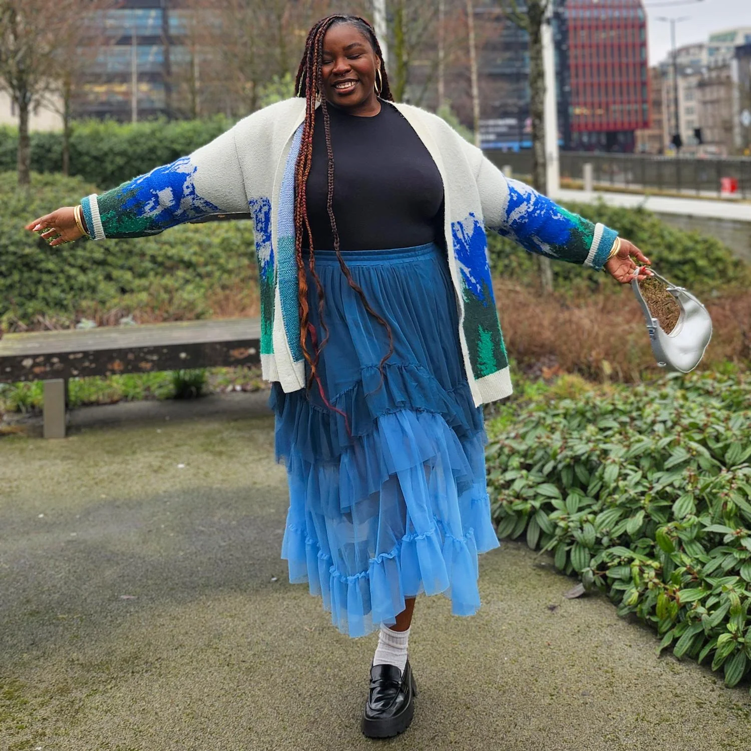 Mesh Maxi Skirt - Blue Ombre - Image 9