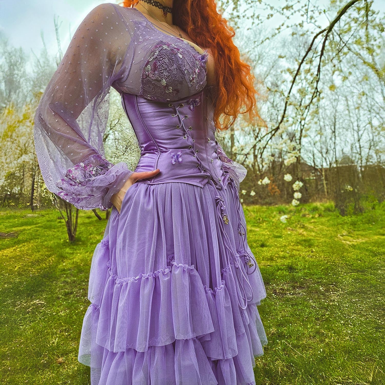 Maxi Mesh Skirt - Lavender Fields - Image 11