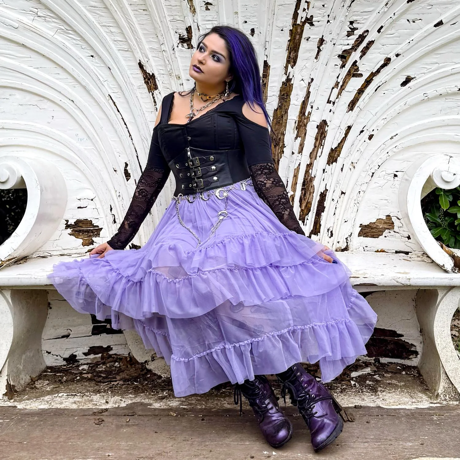 Maxi Mesh Skirt - Lavender Fields - Image 13