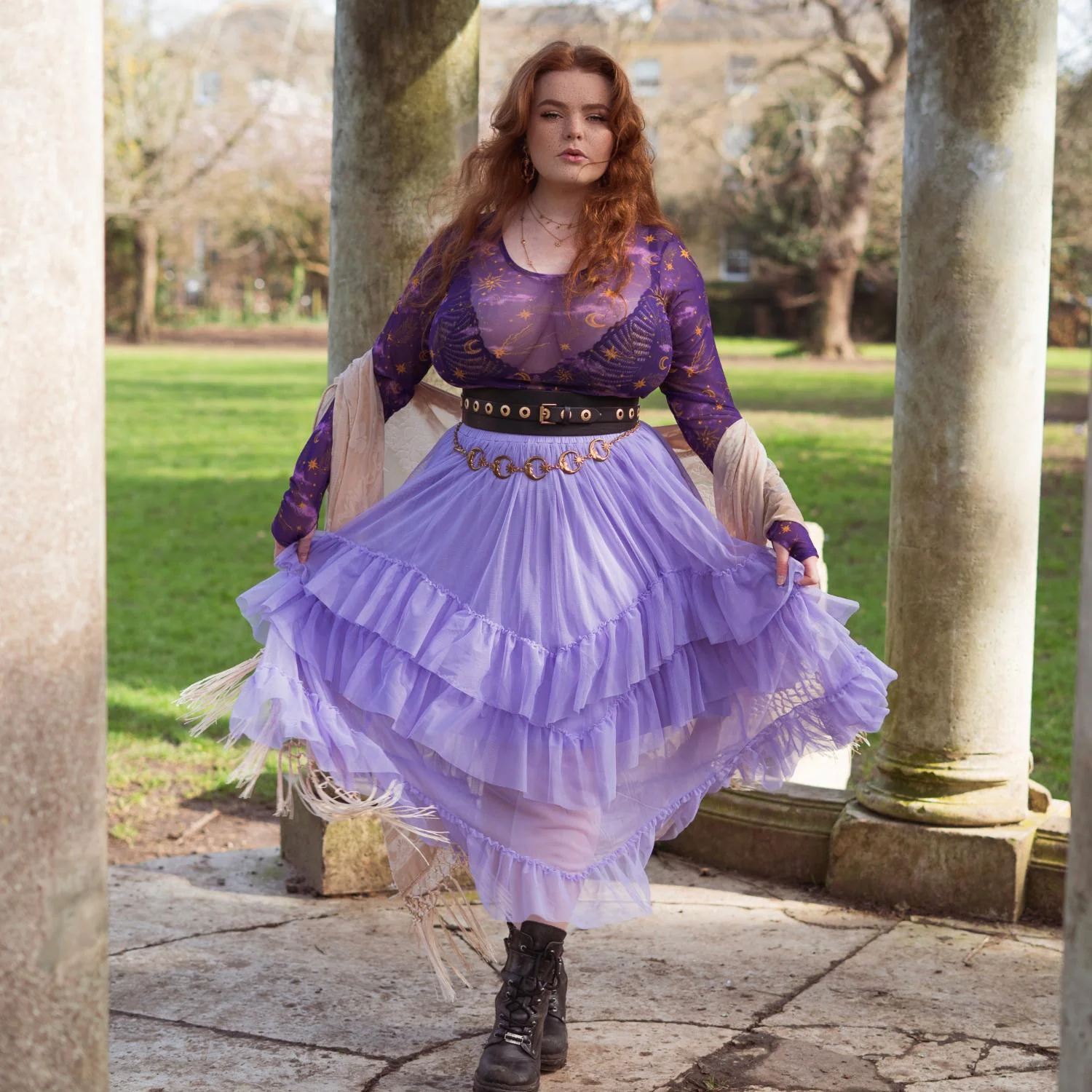 Maxi Mesh Skirt - Lavender Fields - Image 14