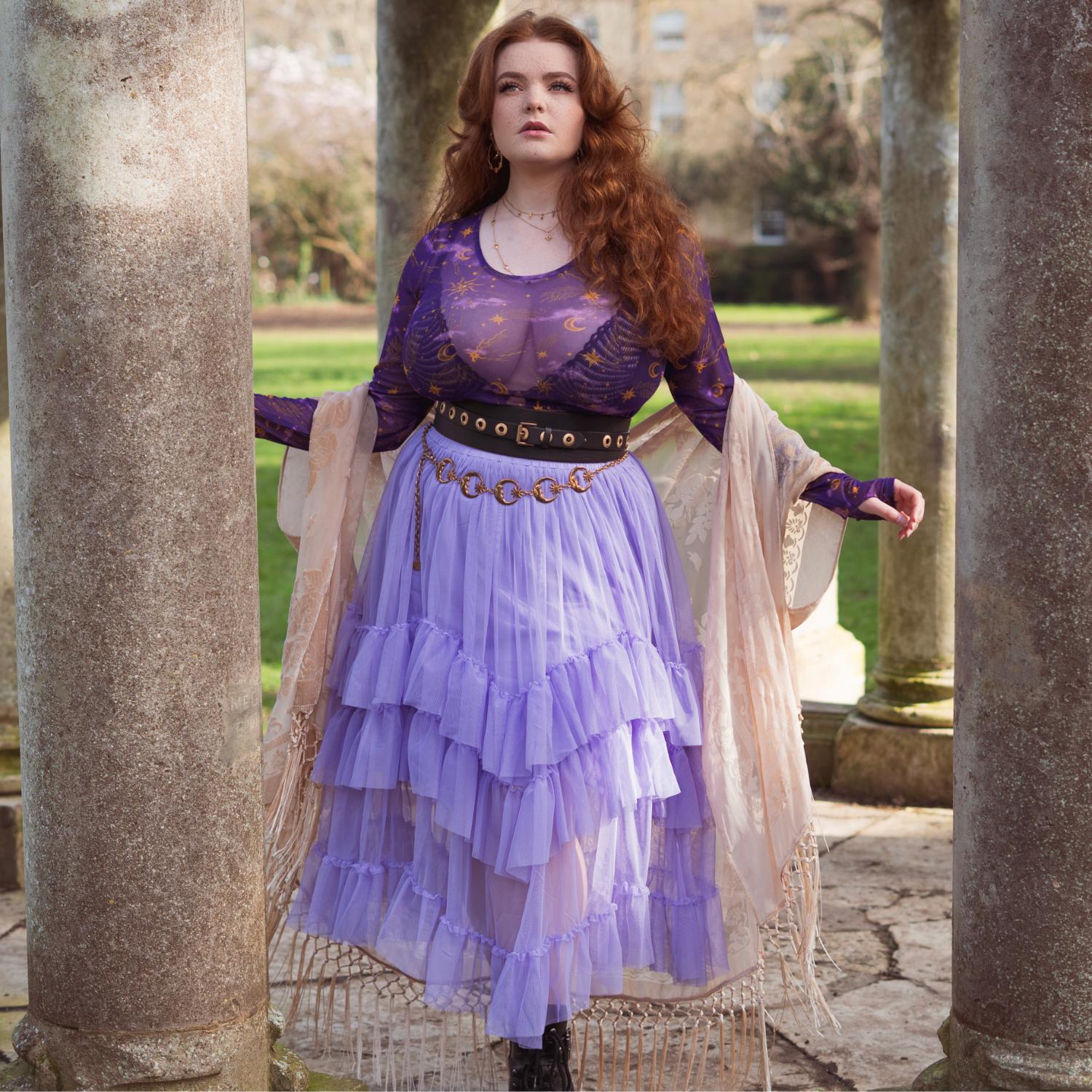 Maxi Mesh Skirt - Lavender Fields - Image 4
