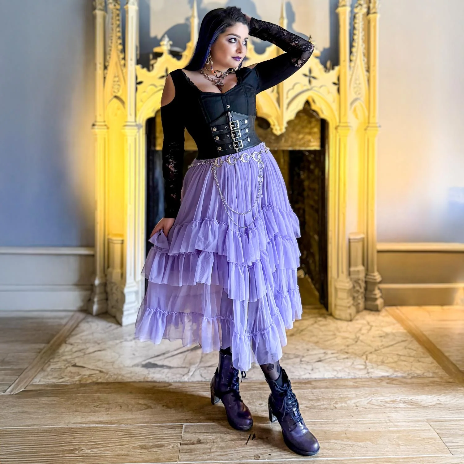 Maxi Mesh Skirt - Lavender Fields - Image 5