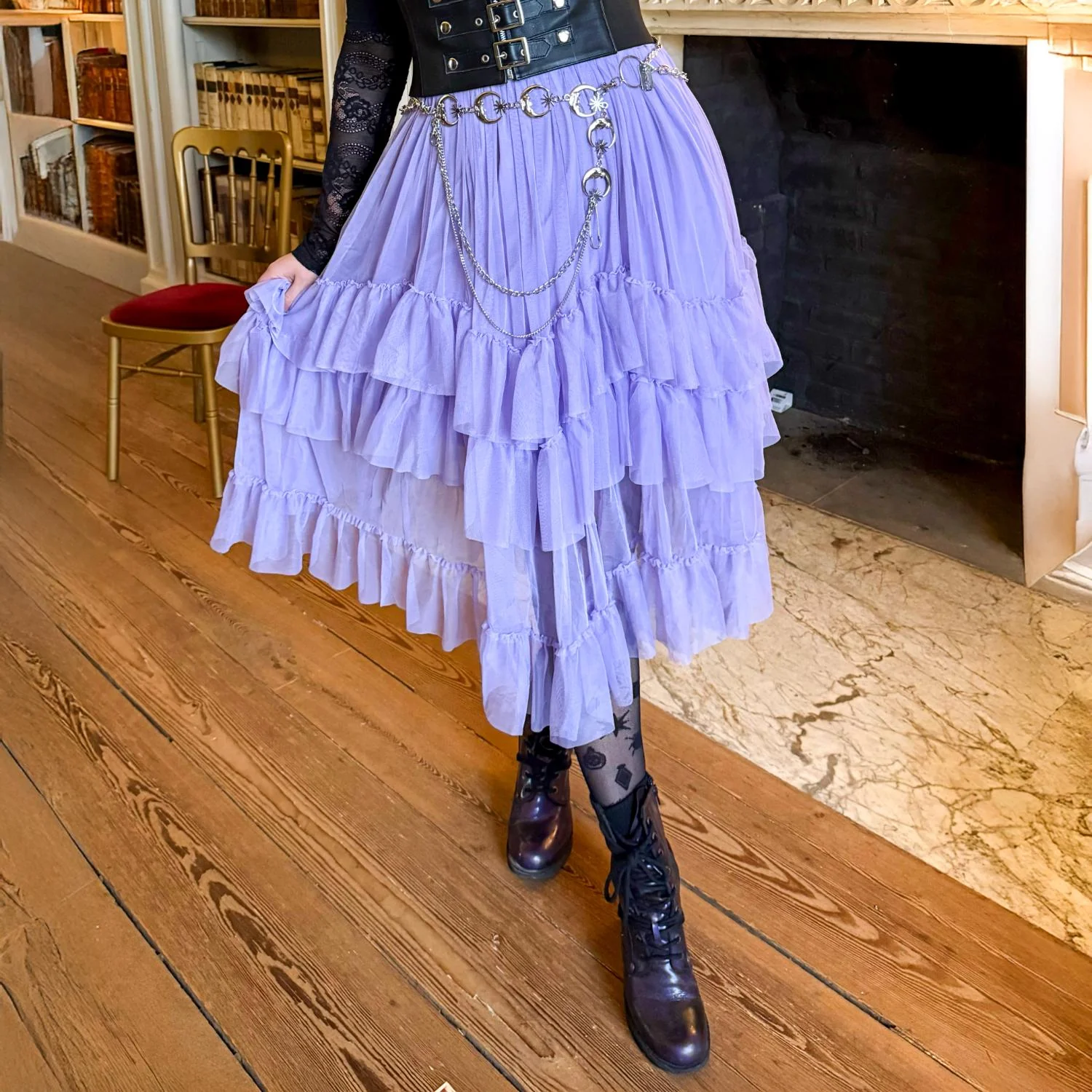 Maxi Mesh Skirt - Lavender Fields - Image 6