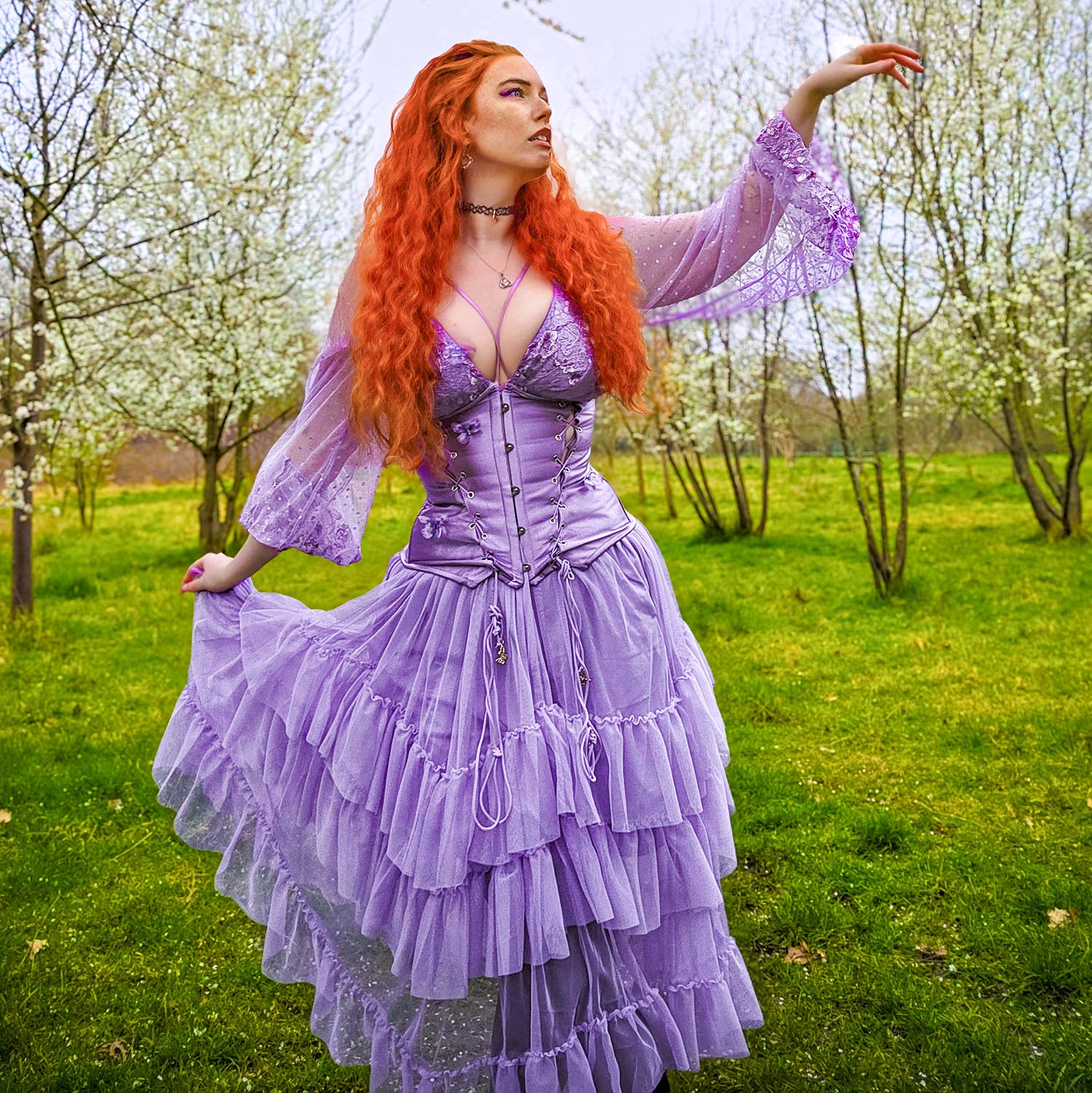 Maxi Mesh Skirt - Lavender Fields - Image 7