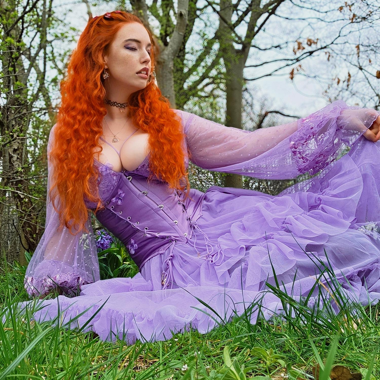 Maxi Mesh Skirt - Lavender Fields - Image 8