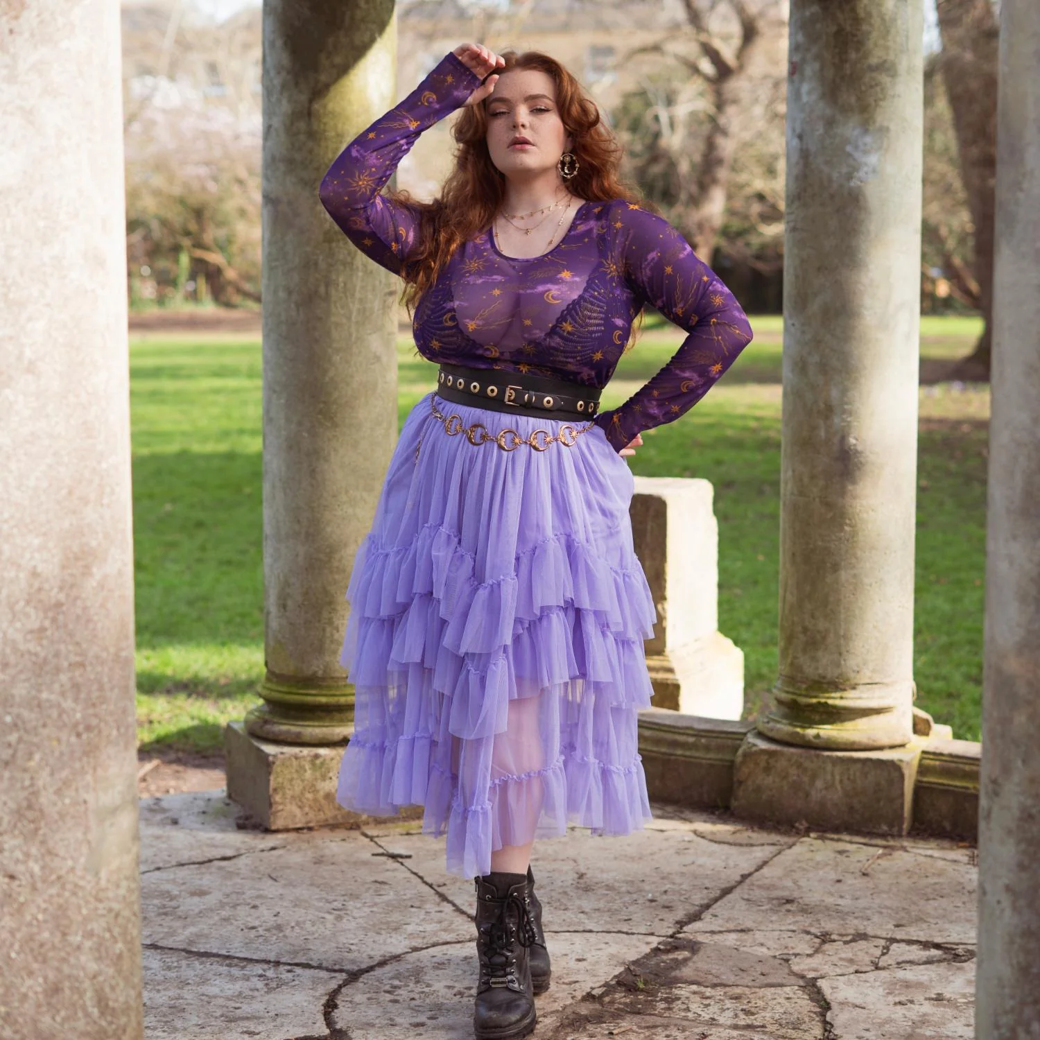 Maxi Mesh Skirt - Lavender Fields - Image 9