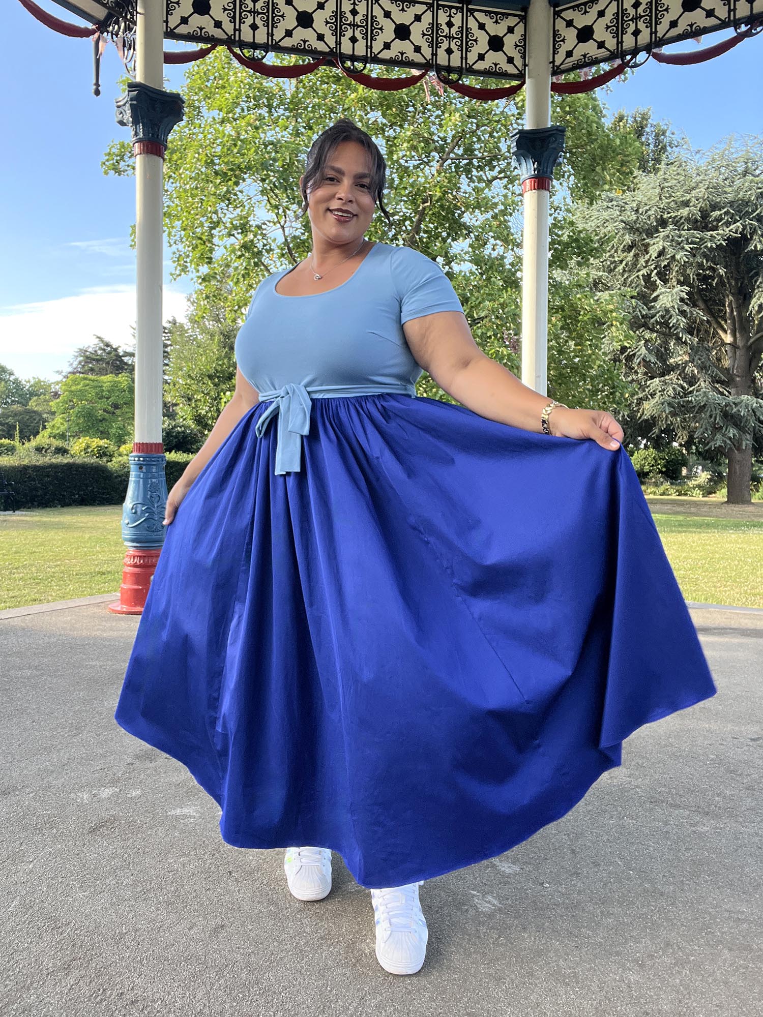Midaxi Tee Poplin Dress - Duo Blue - Image 4