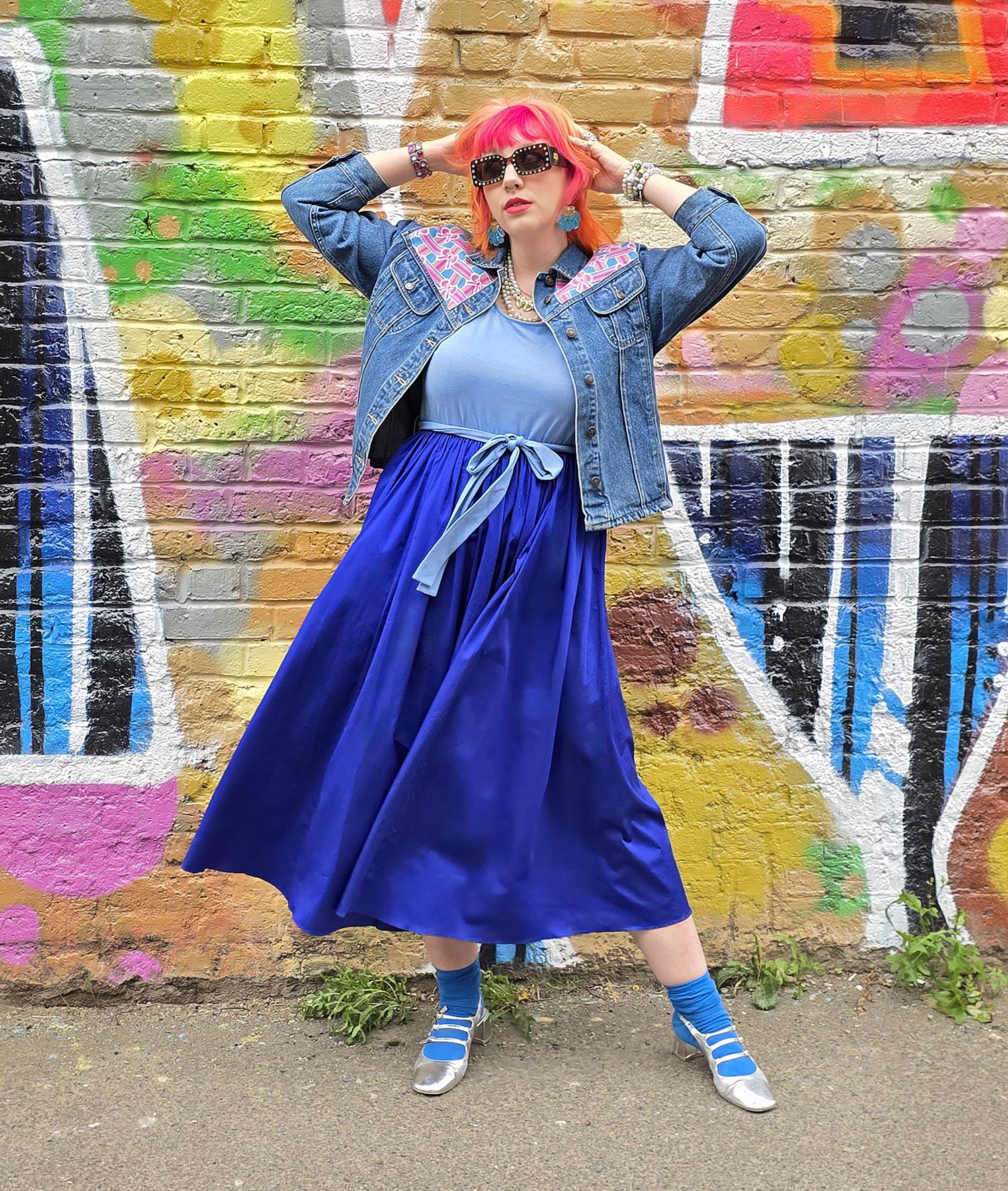 Midaxi Tee Poplin Dress - Duo Blue - Image 7