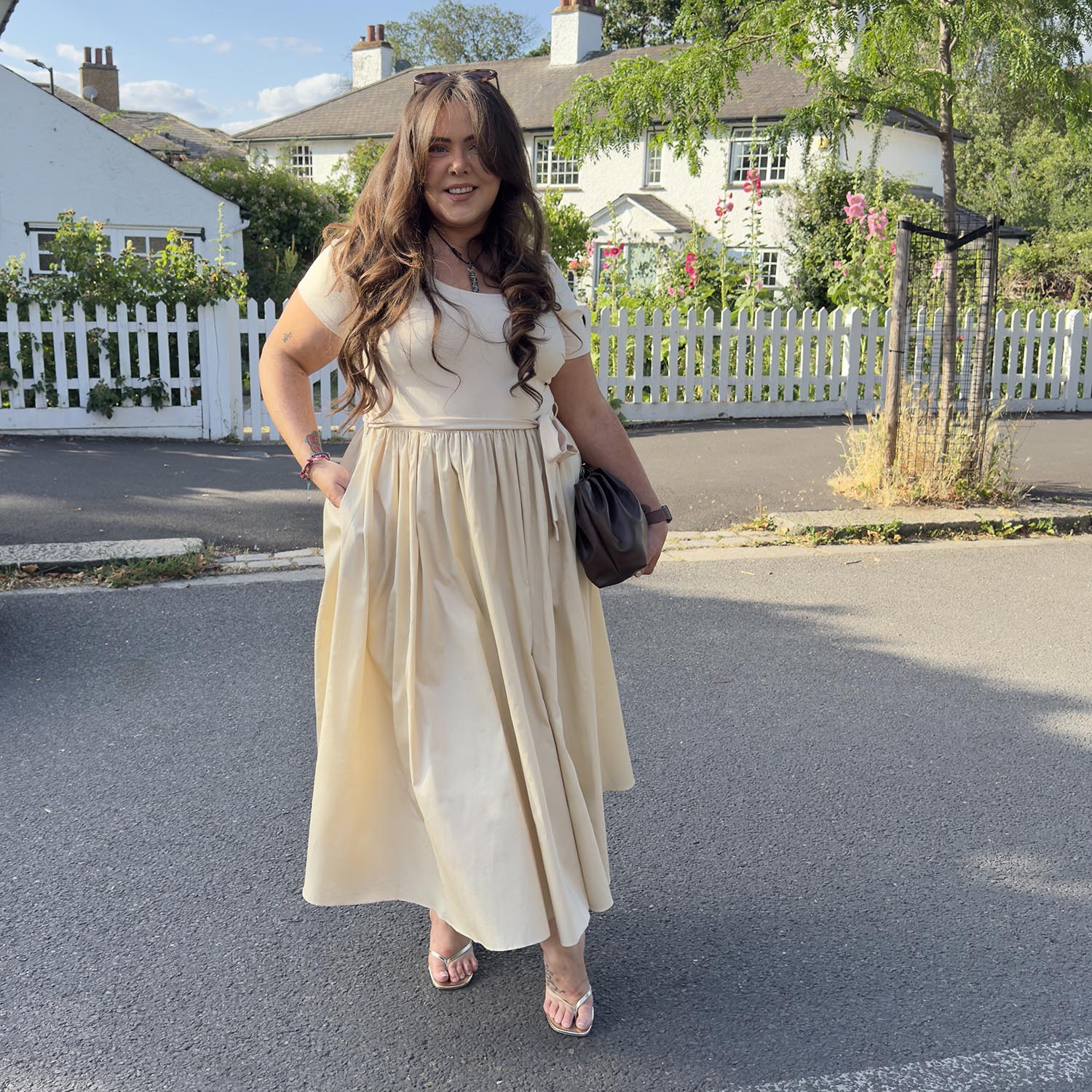 Midaxi Tee Poplin Dress - Oatmeal - Image 9