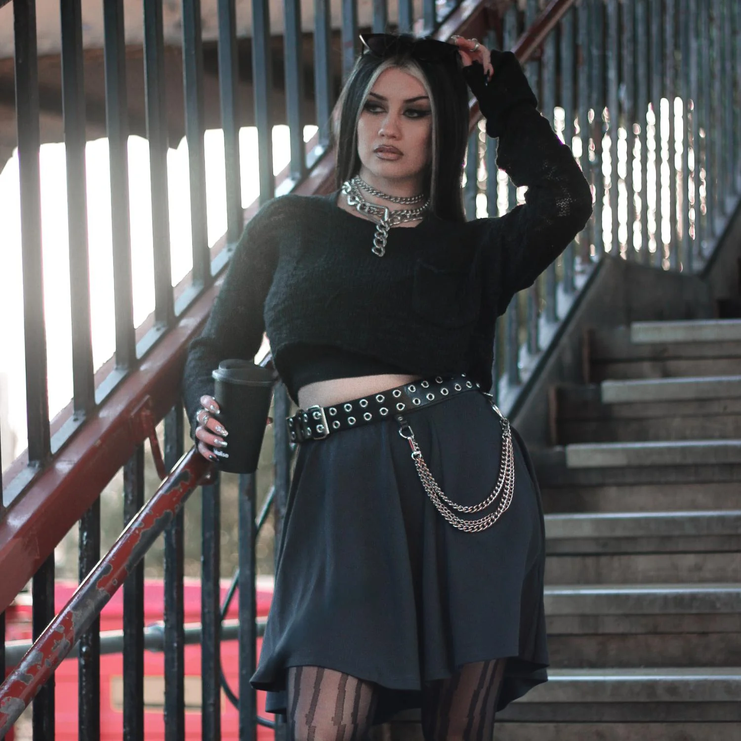 Mini-Flare Skirt - Charcoal - Image 10
