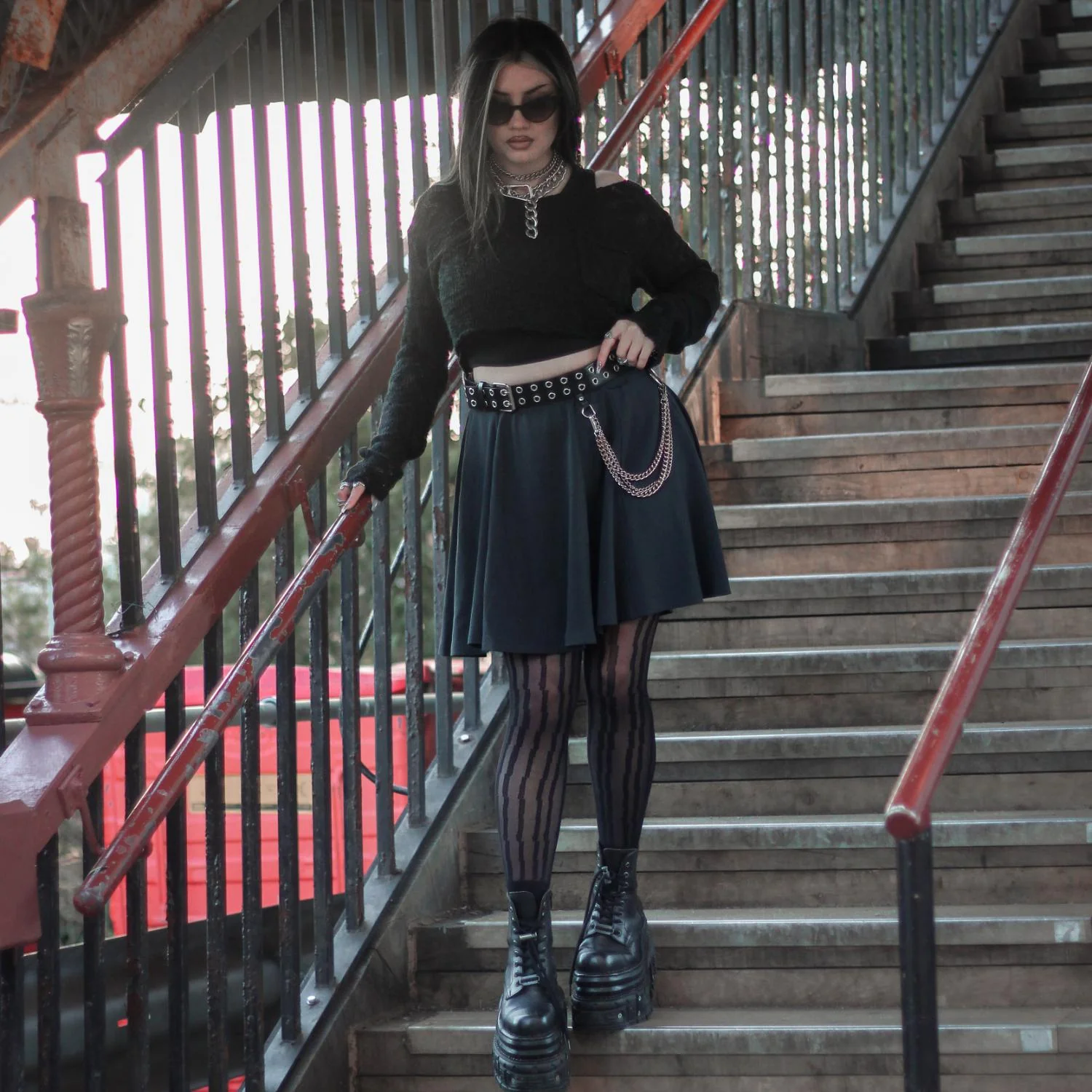 Mini-Flare Skirt - Charcoal - Image 13