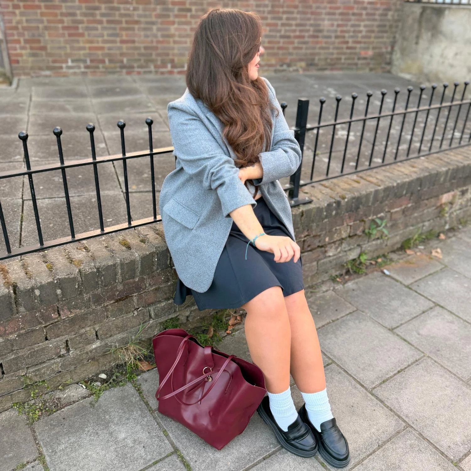 Mini-Flare Skirt - Charcoal - Image 14