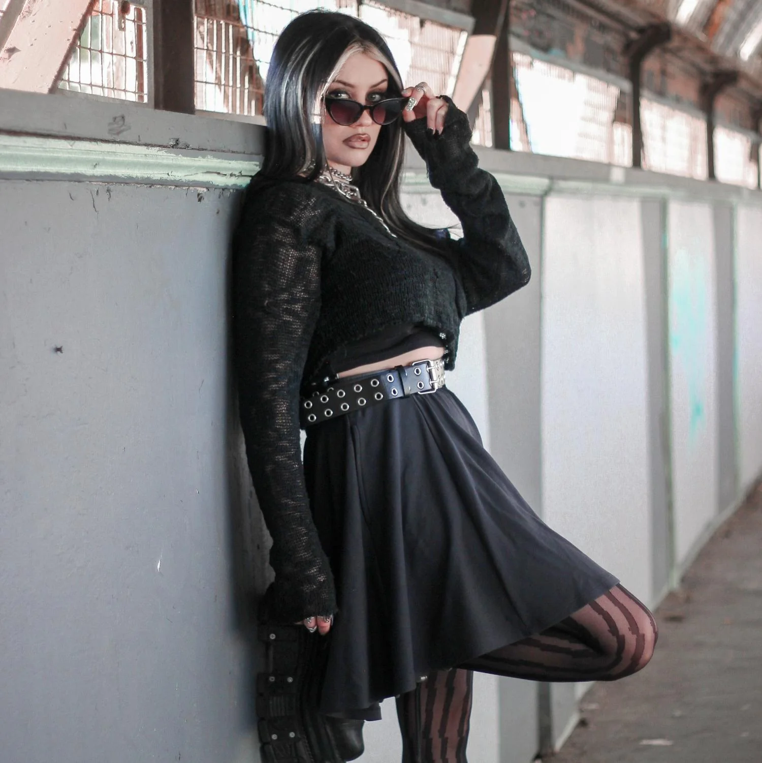 Mini-Flare Skirt - Charcoal - Image 15