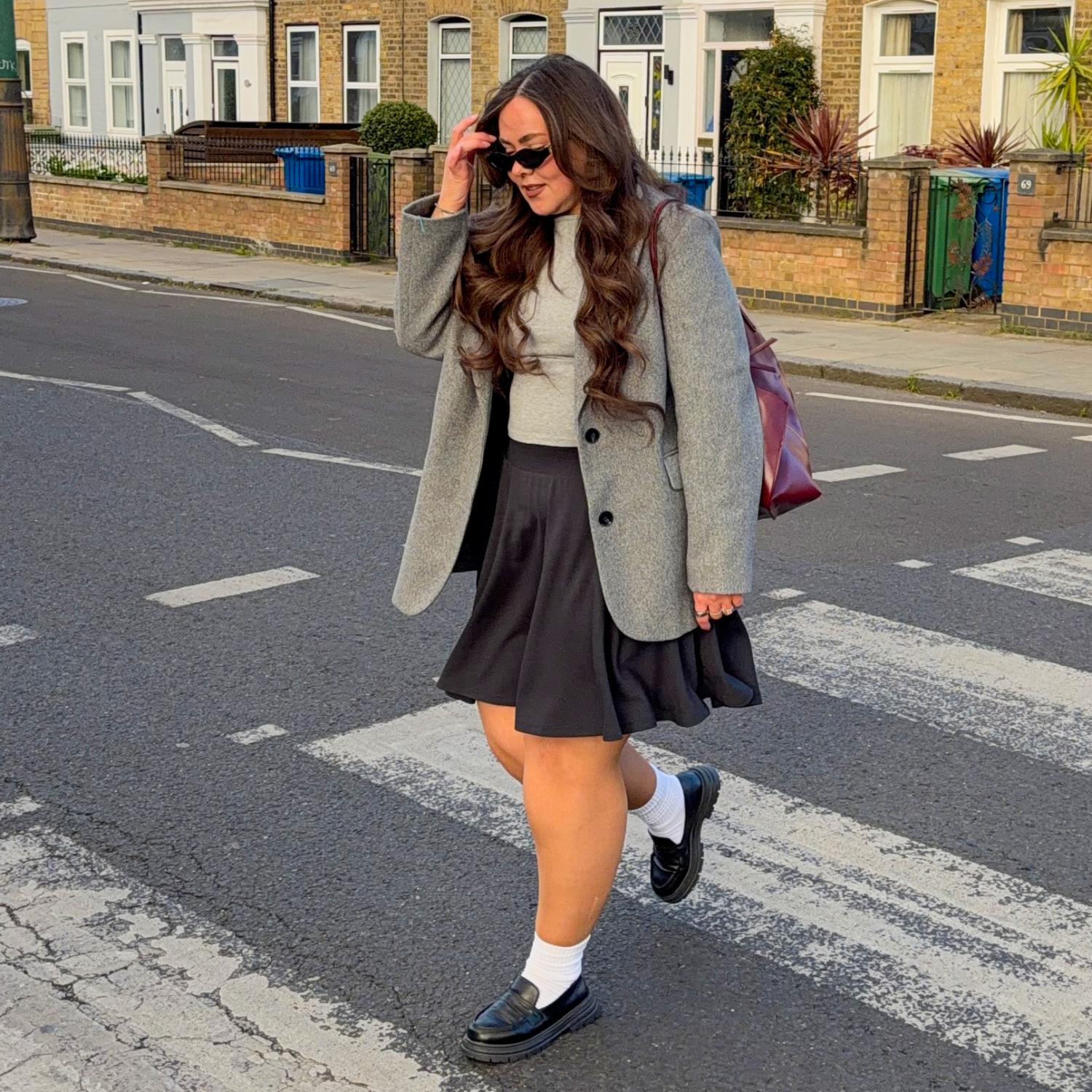Mini-Flare Skirt - Charcoal - Image 3