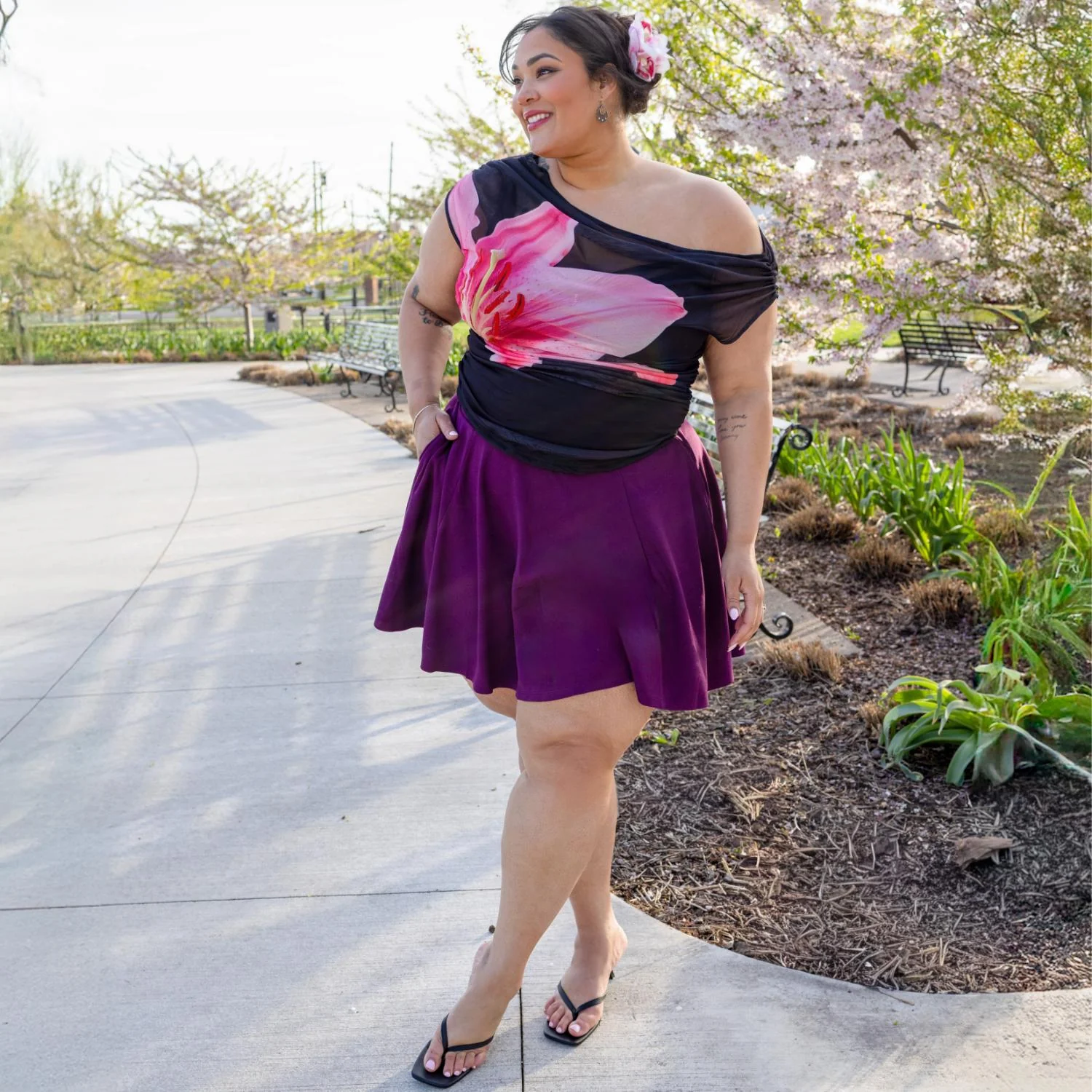 Mini-Flare Skirt - Mulberry - Image 7