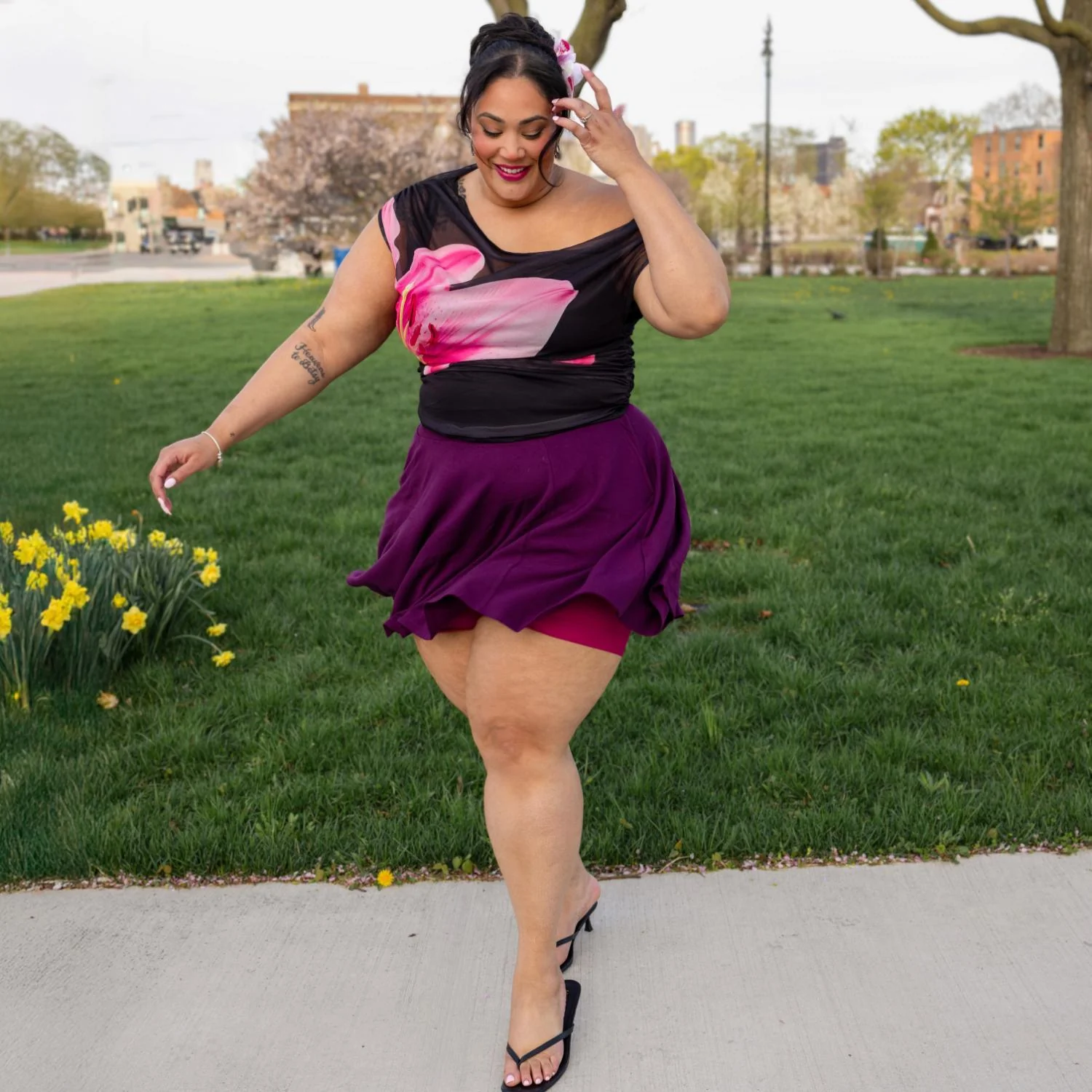 Mini-Flare Skirt - Mulberry - Image 9
