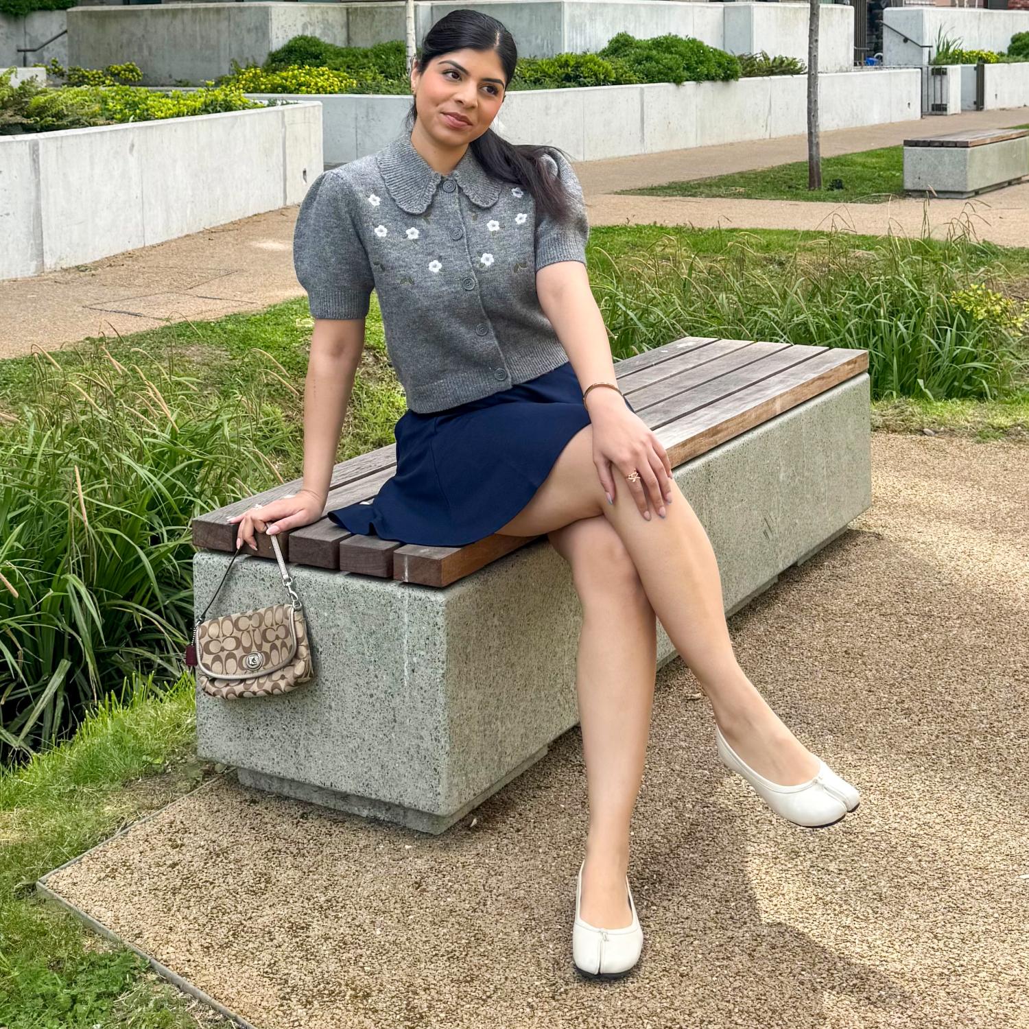 Mini-Flare Skirt - Navy - Image 12