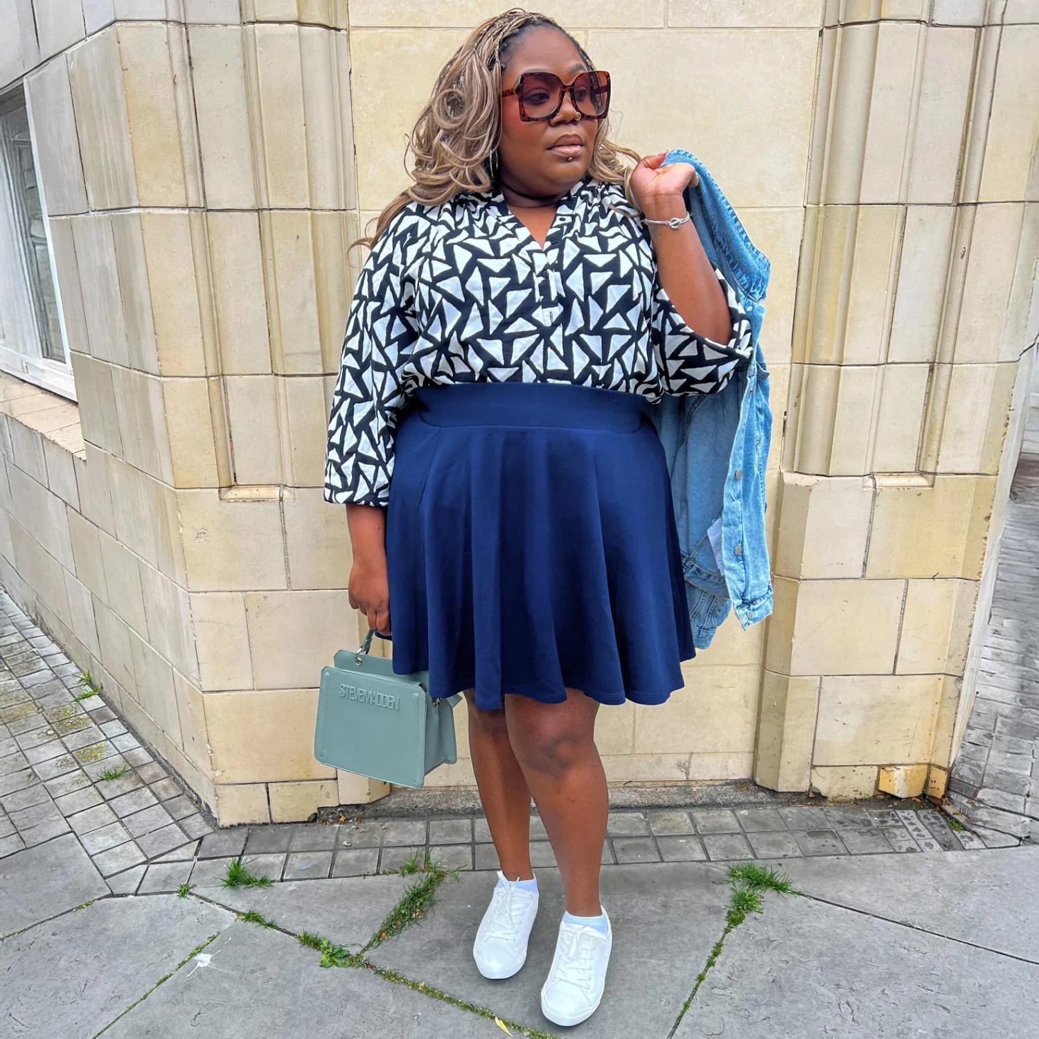 Mini-Flare Skirt - Navy - Image 13