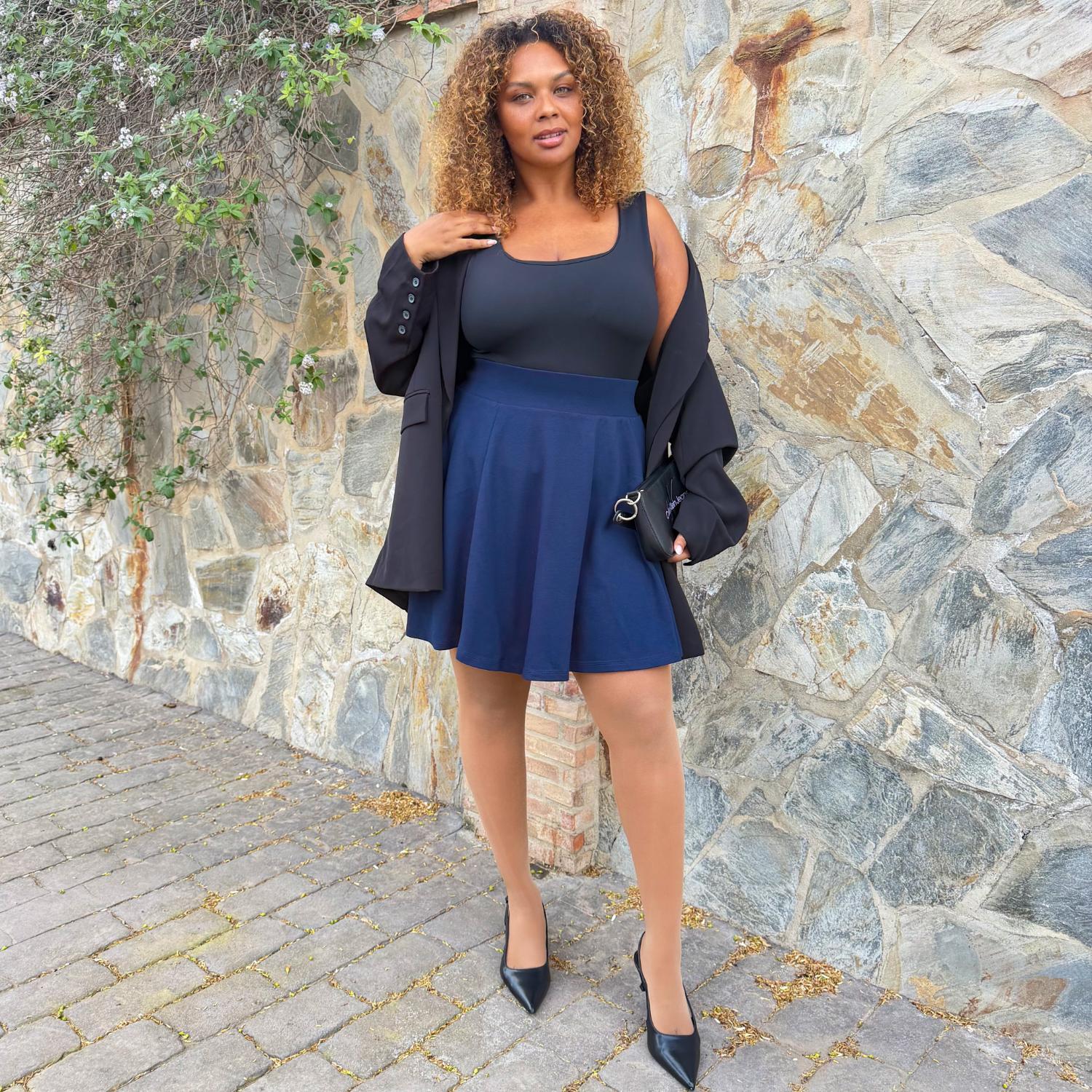 Mini-Flare Skirt - Navy - Image 4